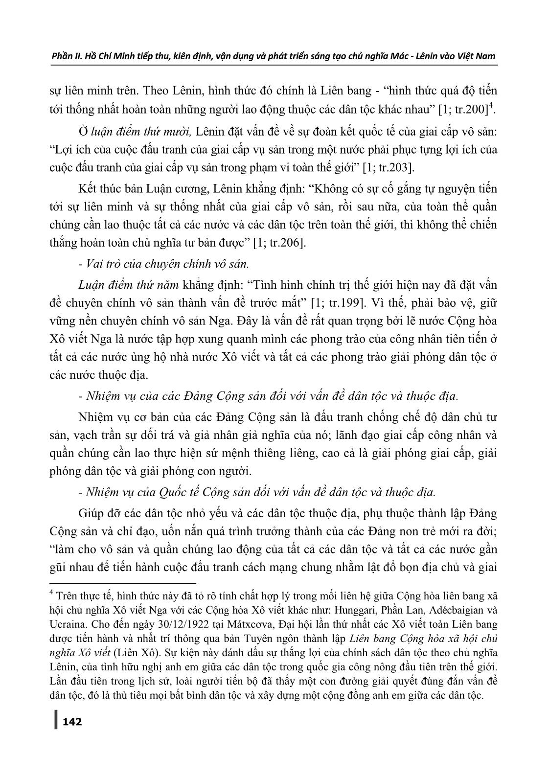 Sơ thảo lần thứ nhất những luận cương về vấn đề dân tộc và vấn đề thuộc địa của V.I. Lênin đối với sự hình thành con đường cách mạng của Nguyễn Ái Quốc trang 5