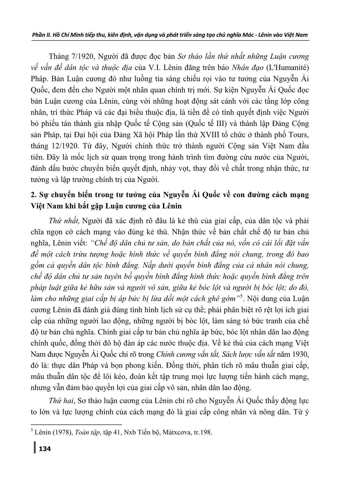 Sơ thảo luận cương của V.I. Lênin - Bước ngoặt trong hành trình cứu nước của Nguyễn Ái Quốc - Hồ Chí Minh trang 4