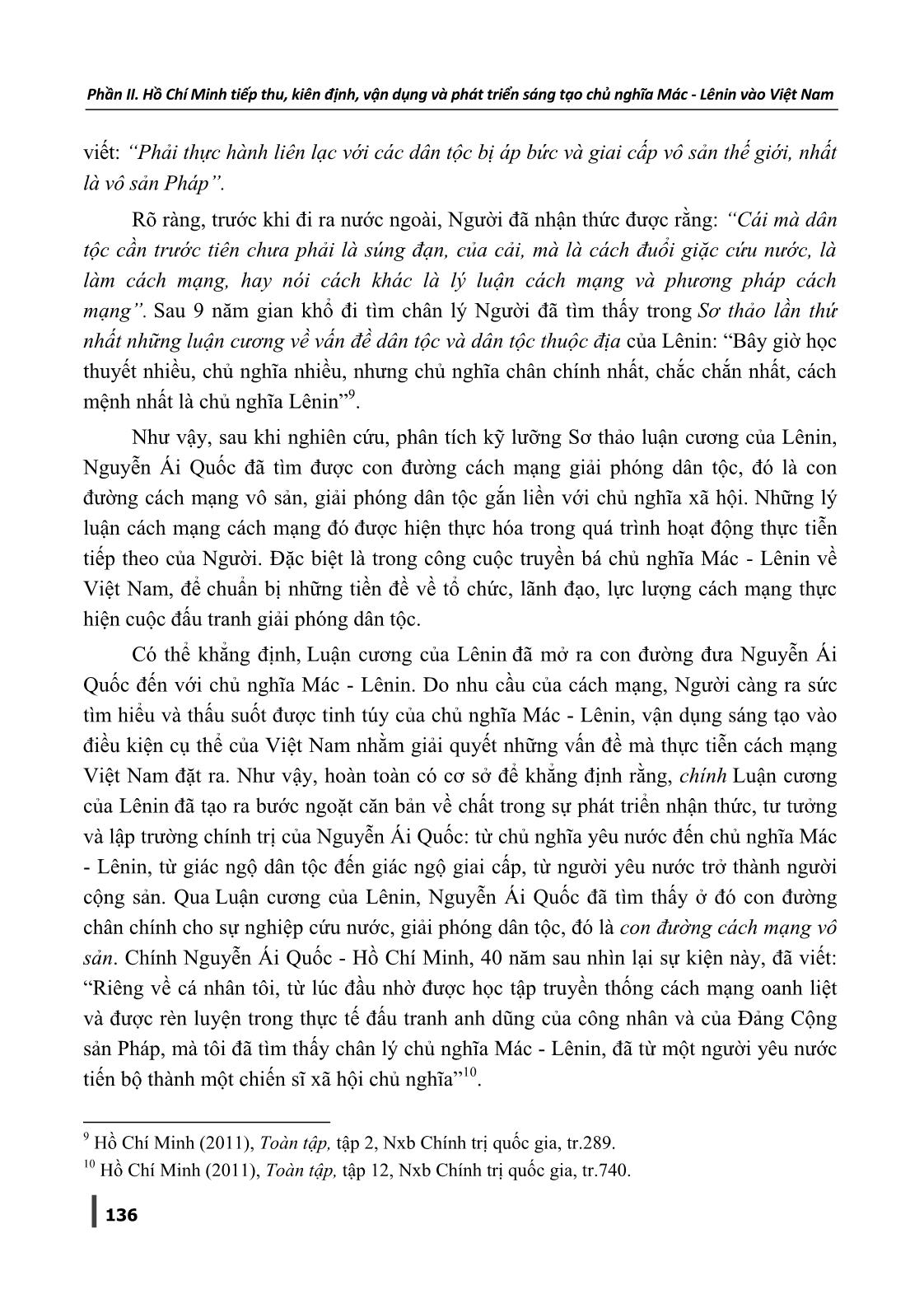 Sơ thảo luận cương của V.I. Lênin - Bước ngoặt trong hành trình cứu nước của Nguyễn Ái Quốc - Hồ Chí Minh trang 6