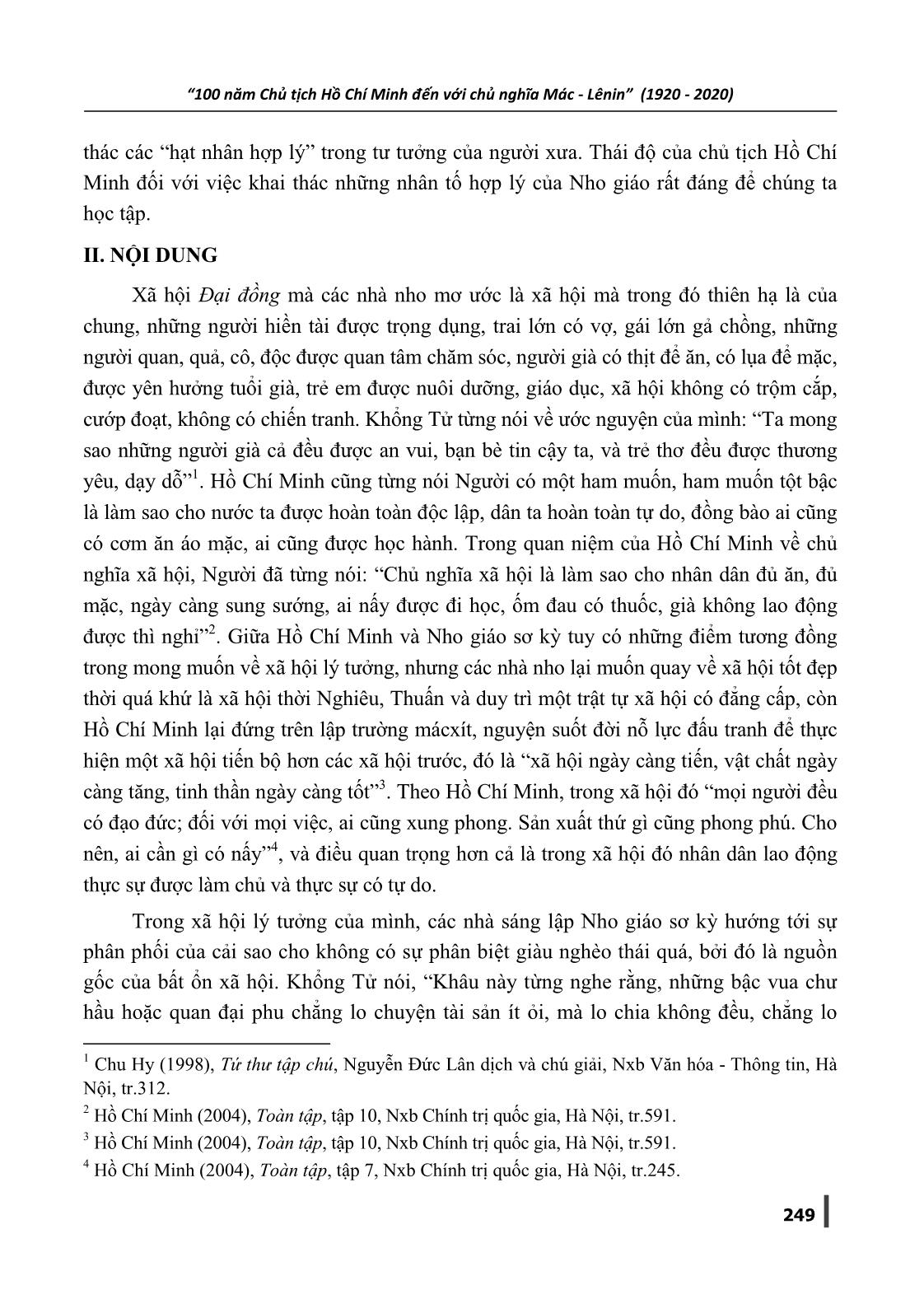 Sự ảnh hưởng của Nho giáo sơ kỳ đối với tư tưởng Hồ Chí Minh về xã hội lý tưởng trang 2