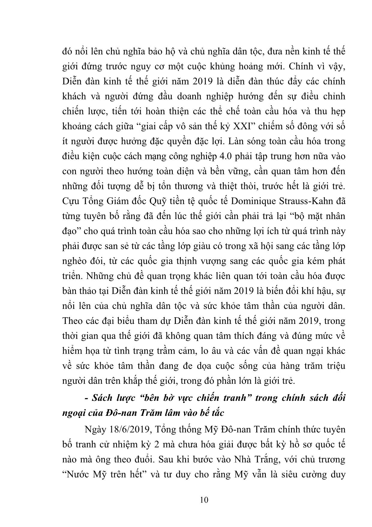 Tình hình Chính trị & An ninh và kinh tế thế giới những tháng đầu năm 2019 trang 10