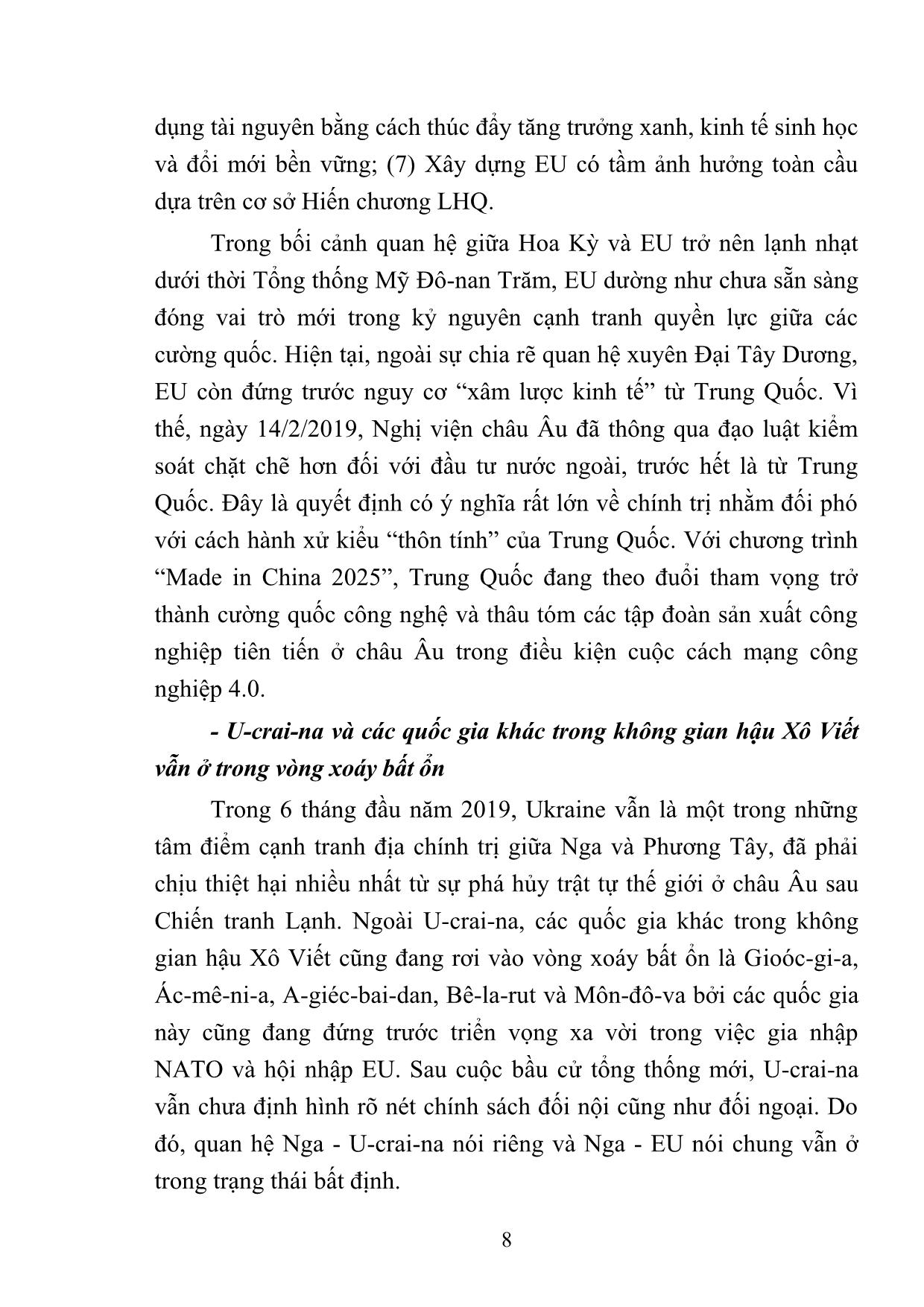 Tình hình Chính trị & An ninh và kinh tế thế giới những tháng đầu năm 2019 trang 8