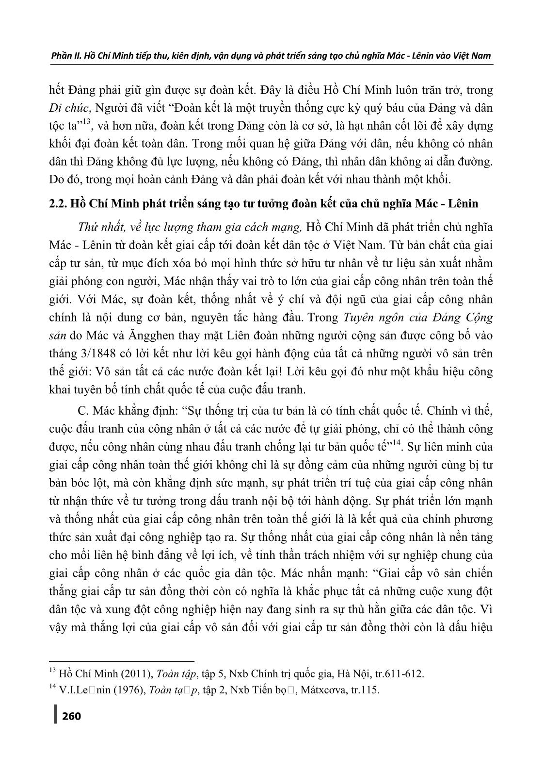 Tư tưởng đoàn kết Hồ Chí Minh - Dưới góc độ kế thừa và phát triển sáng tạo lý luận của Chủ nghĩa Mác-Lênin về đoàn kết vào Việt Nam trang 5