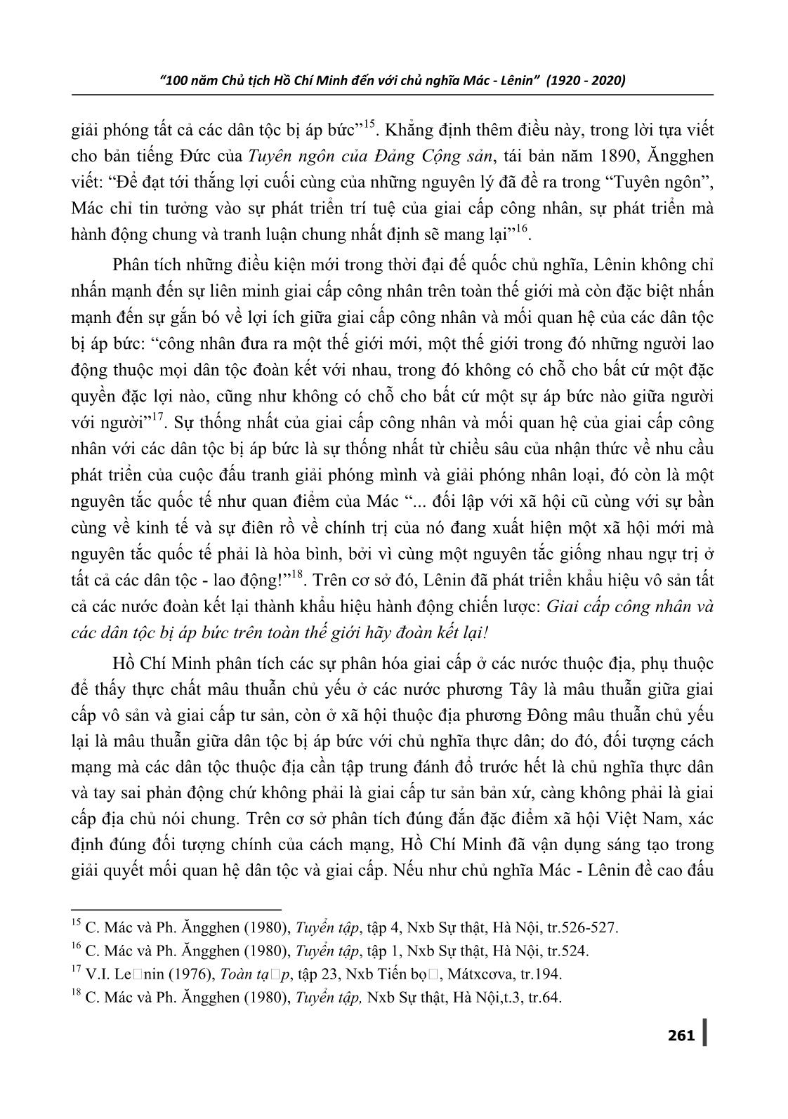 Tư tưởng đoàn kết Hồ Chí Minh - Dưới góc độ kế thừa và phát triển sáng tạo lý luận của Chủ nghĩa Mác-Lênin về đoàn kết vào Việt Nam trang 6