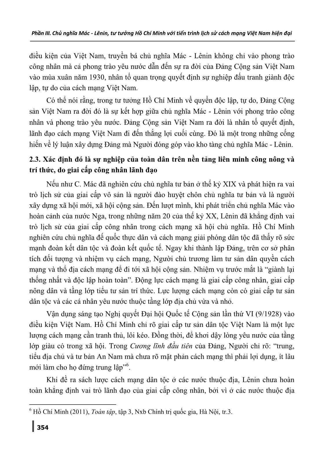 Tư tưởng Hồ Chí Minh góp phần bổ sung và làm phong phú thêm kho tàng lý luận của Chủ nghĩa Mác-Lênin về quyền độc lập, tự do của dân tộc trang 4