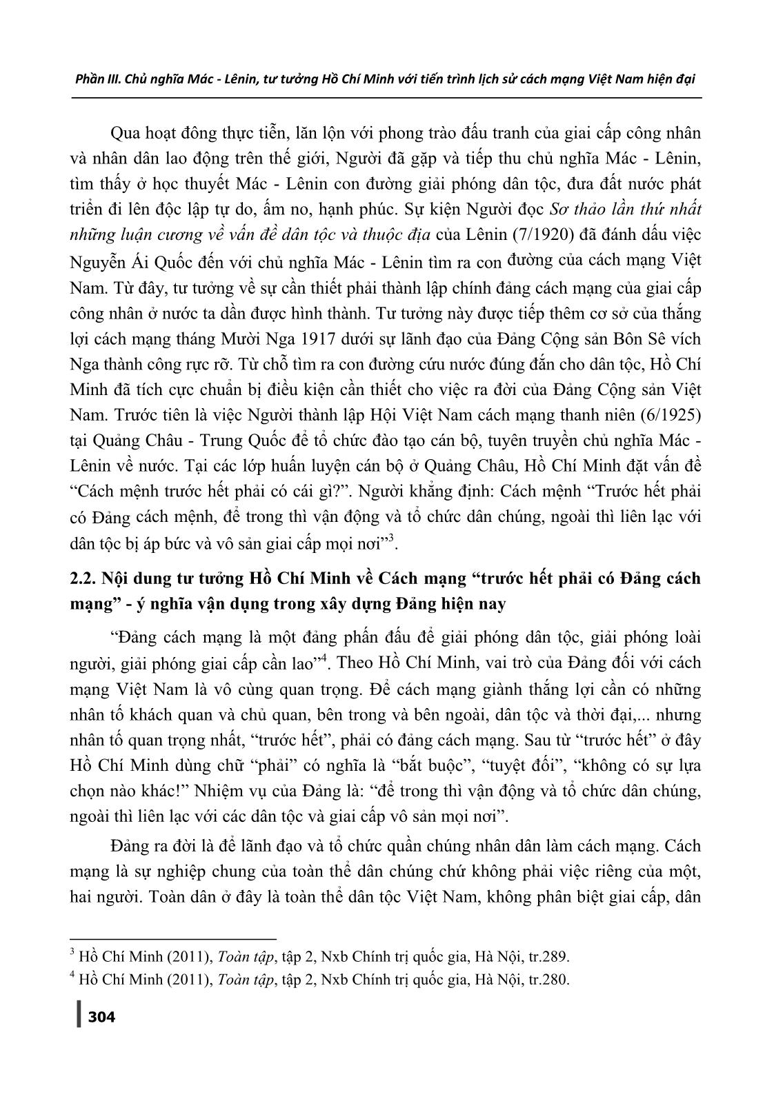 Tư tưởng Hồ Chí Minh về cách mạng “Trước hết phải có Đảng cách mạng” - Ý nghĩa trong công tác xây dựng, chỉnh đốn Đảng hiện nay trang 3