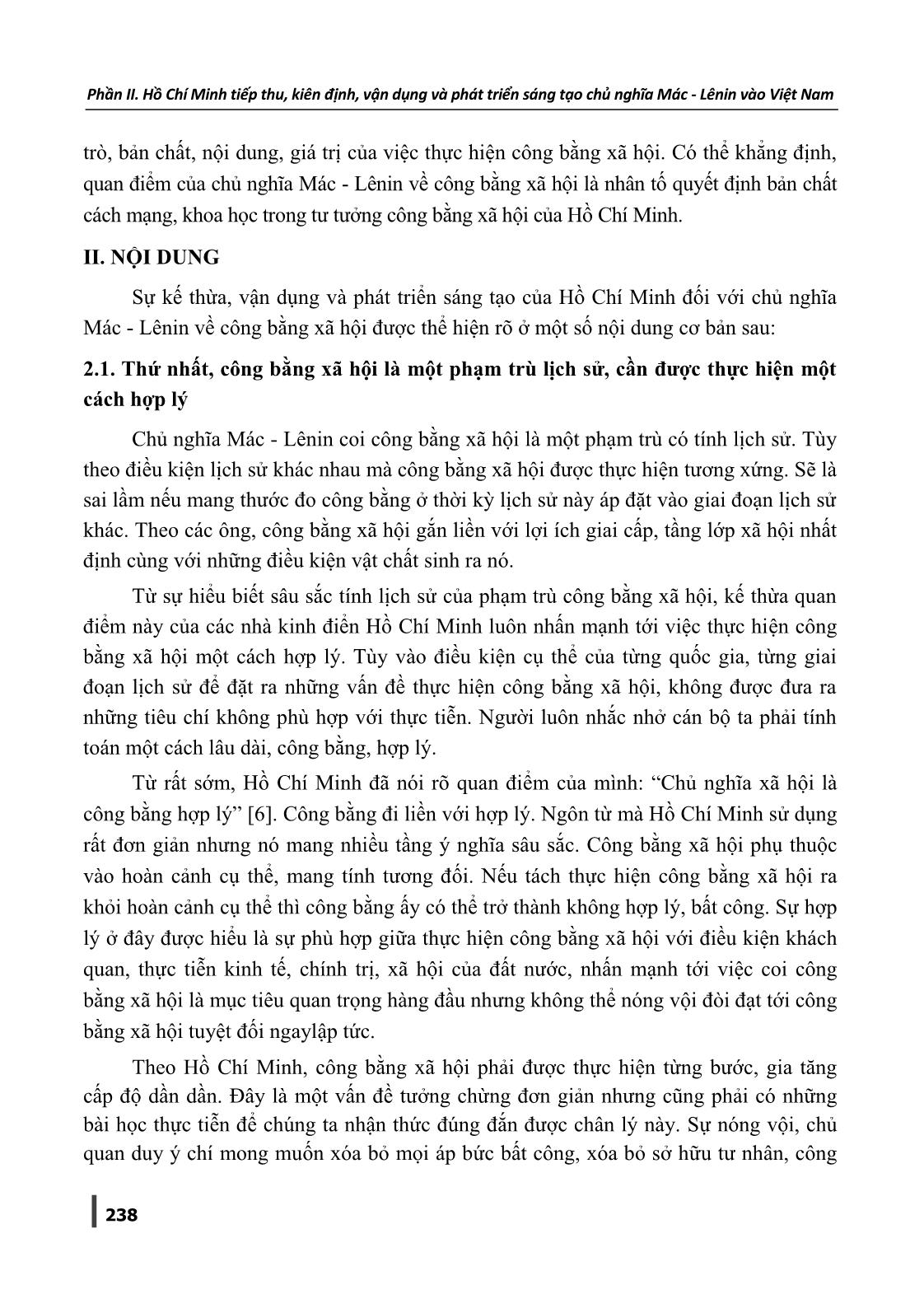 Tư tưởng Hồ Chí Minh về công bằng xã hội - Sự vận dụng và phát triển sáng tạo chủ nghĩa Mác-Lênin vào Việt Nam trang 2