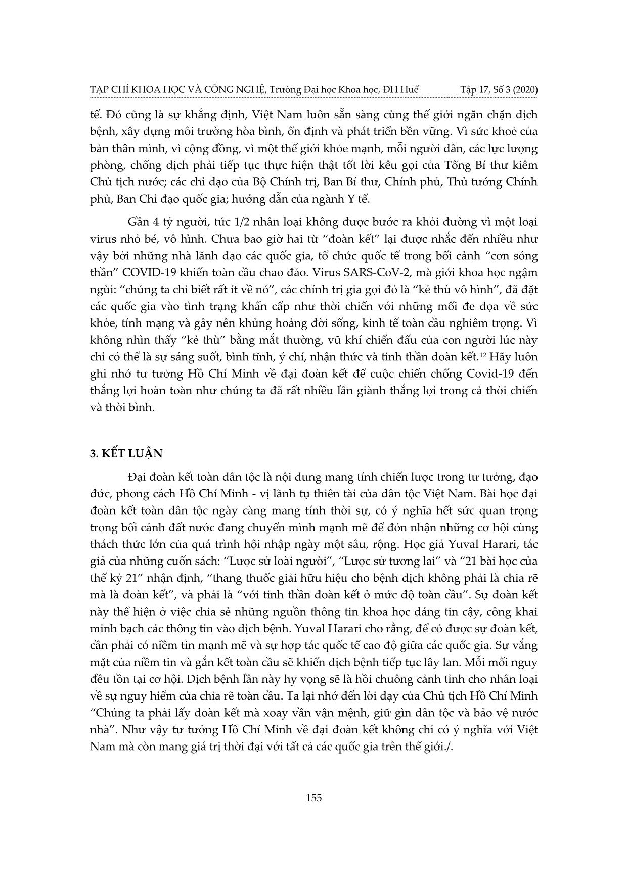 Tư tưởng Hồ Chí Minh về đại đoàn kết và ý nghĩa đối với cuộc chiến chống đại dịch Covid-19 hiện nay trang 7