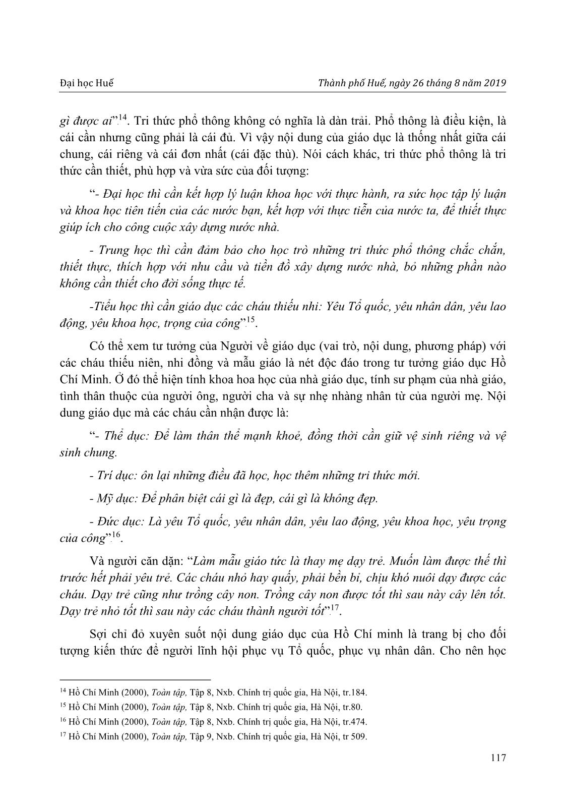 Tư tưởng Hồ Chí Minh về giáo dục và giá trị luận đối với giáo dục nước ta hiện nay trang 5