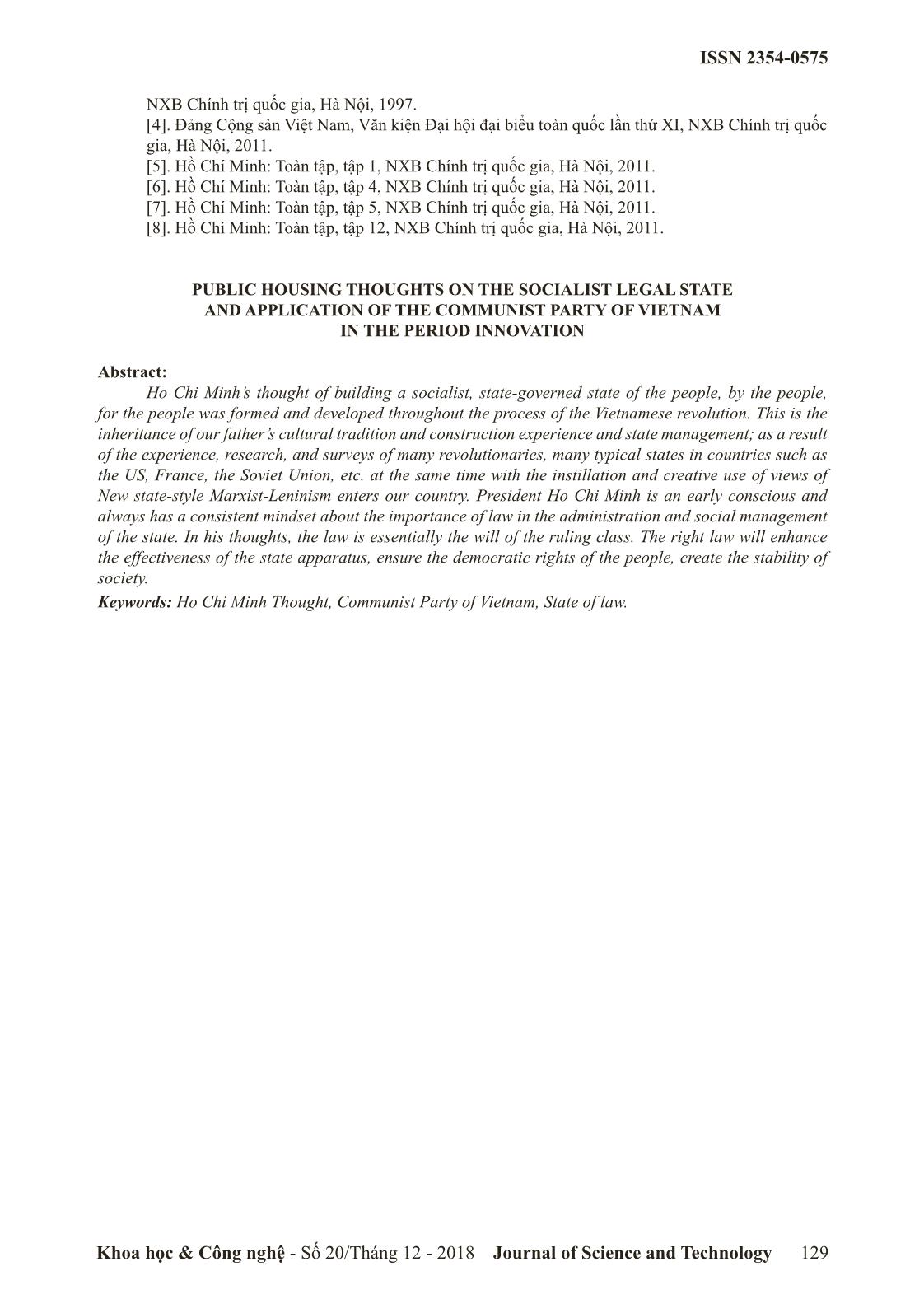 Tư tưởng Hồ Chí Minh về nhà nước pháp quyền xã hội chủ nghĩa và sự vận dụng của Đảng Cộng sản Việt Nam trong thời kỳ đổi mới trang 5