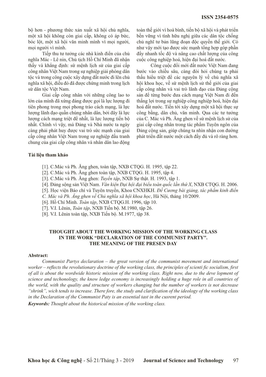 Tư tưởng về sứ mệnh lịch sử của giai cấp công nhân trong tác phẩm “Tuyên ngôn của Đảng Cộng sản” - Ý nghĩa thời đại ngày nay trang 5