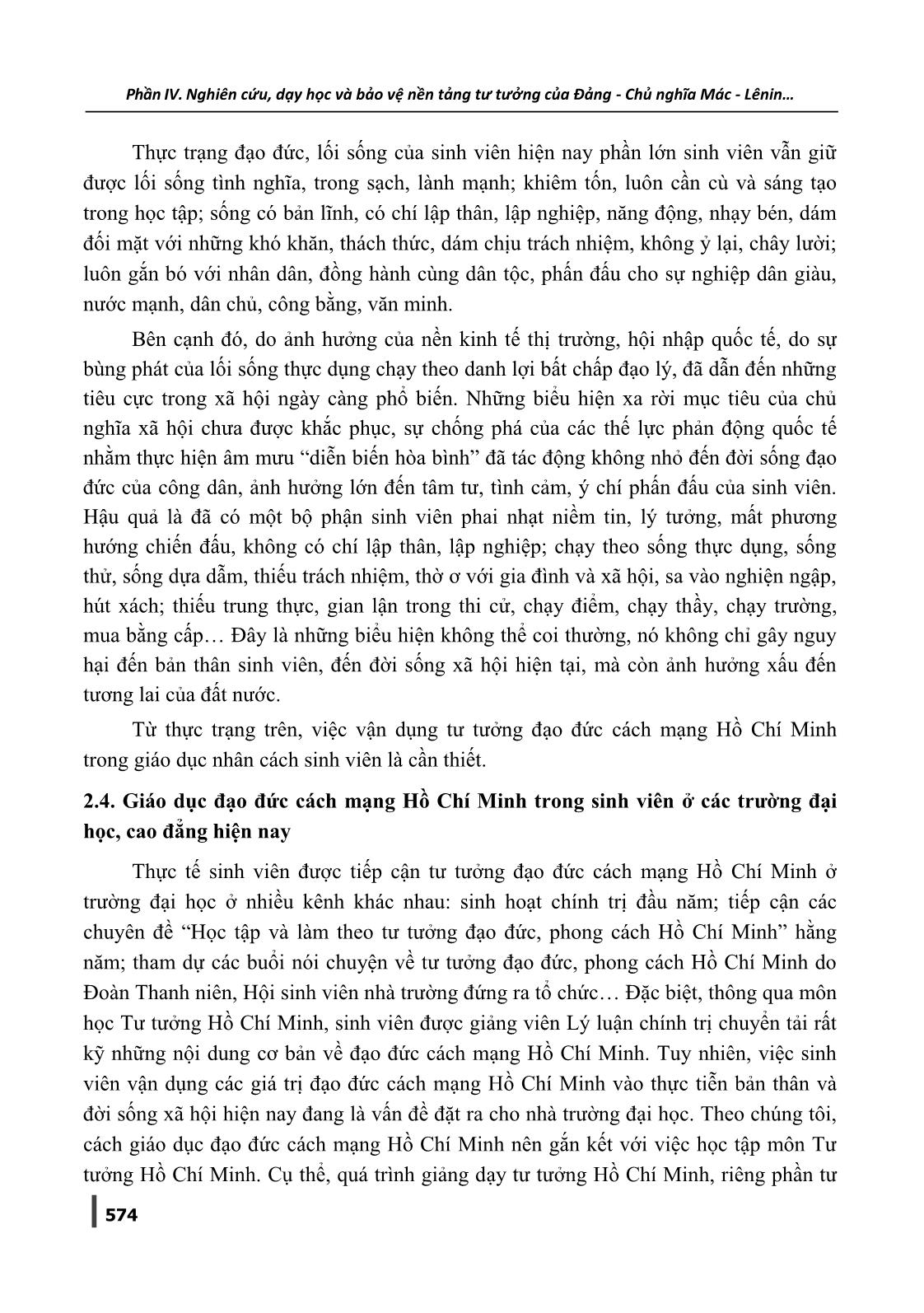 Vận dụng giá trị tư tưởng đạo đức cách mạng Hồ Chí Minh trong giáo dục sinh viên ở các trường đại học, cao đẳng hiện nay trang 6