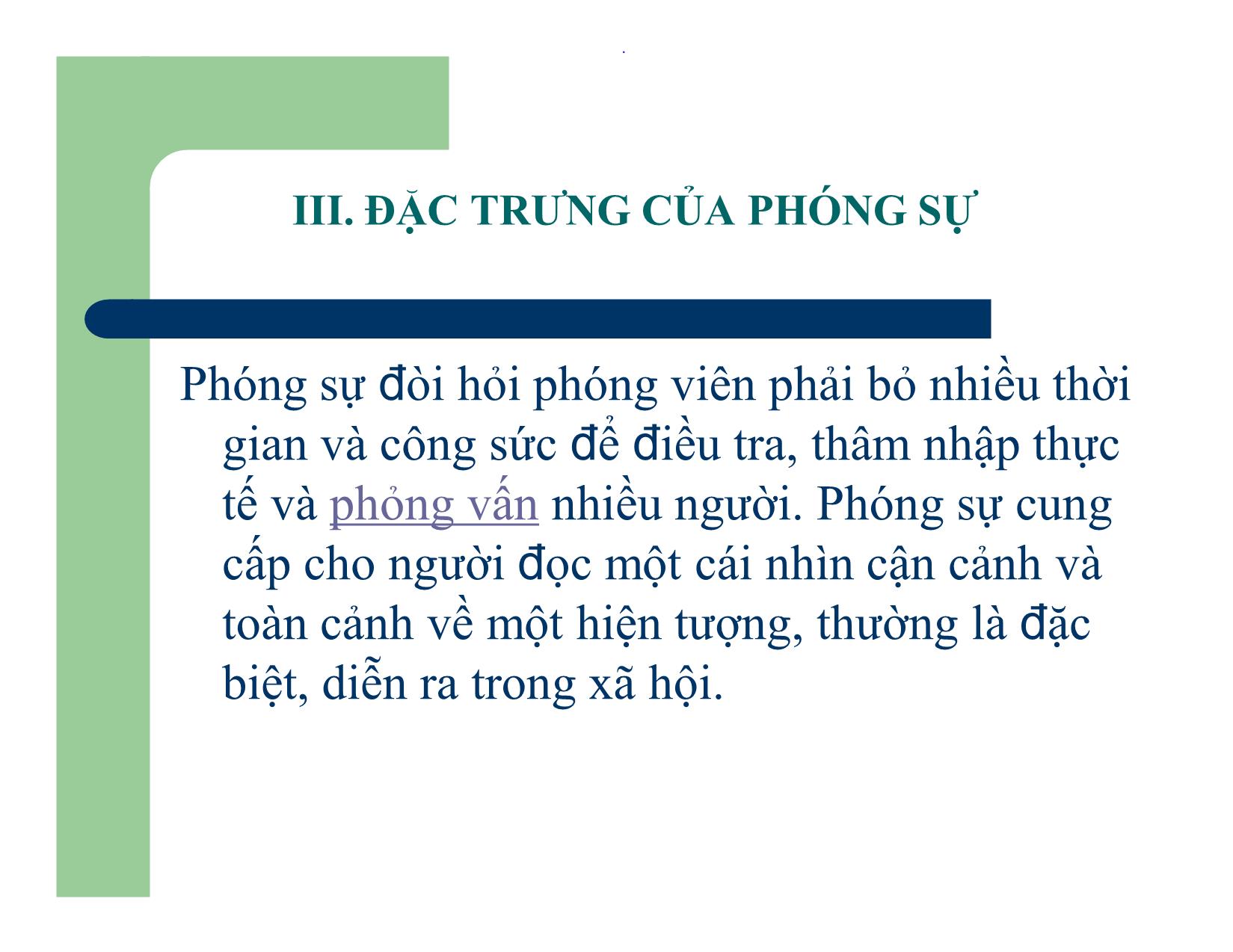 Bài giảng Cách viết bài phóng sự trang 8