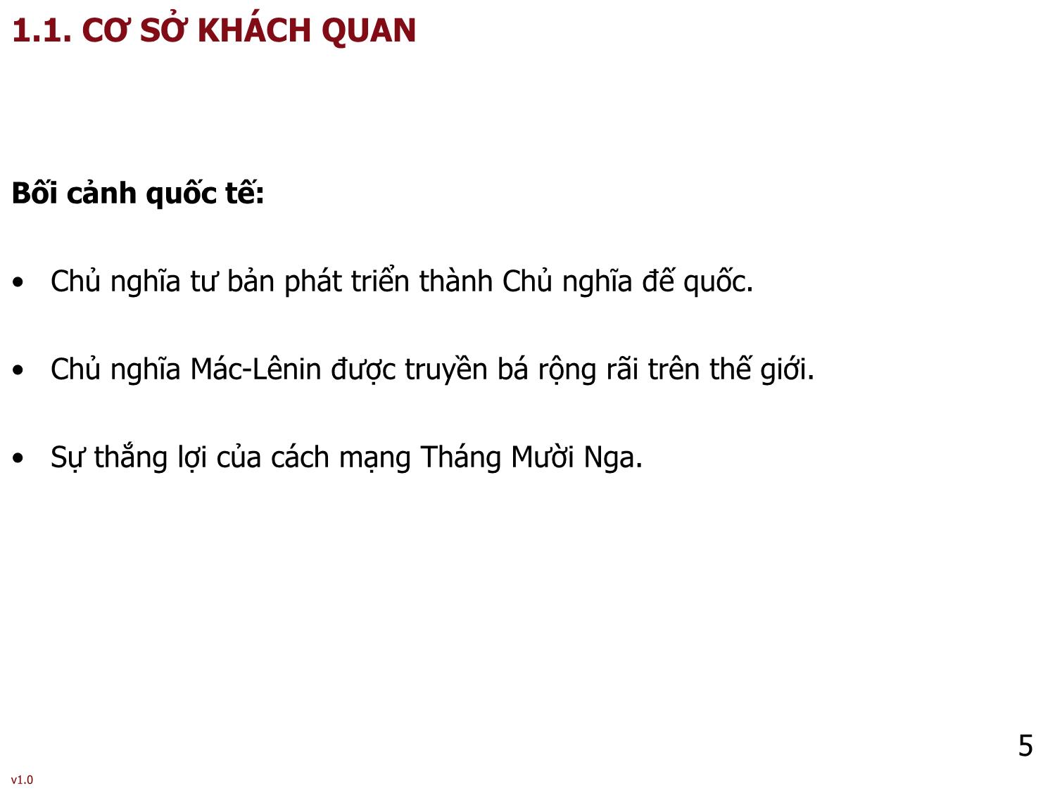 Bài giảng Tư tưởng Hồ Chí Minh - Bài 1: Cơ sở, quá trình hình thành và phát triển tư tưởng Hồ Chí Minh - Phạm Ngọc Anh trang 5