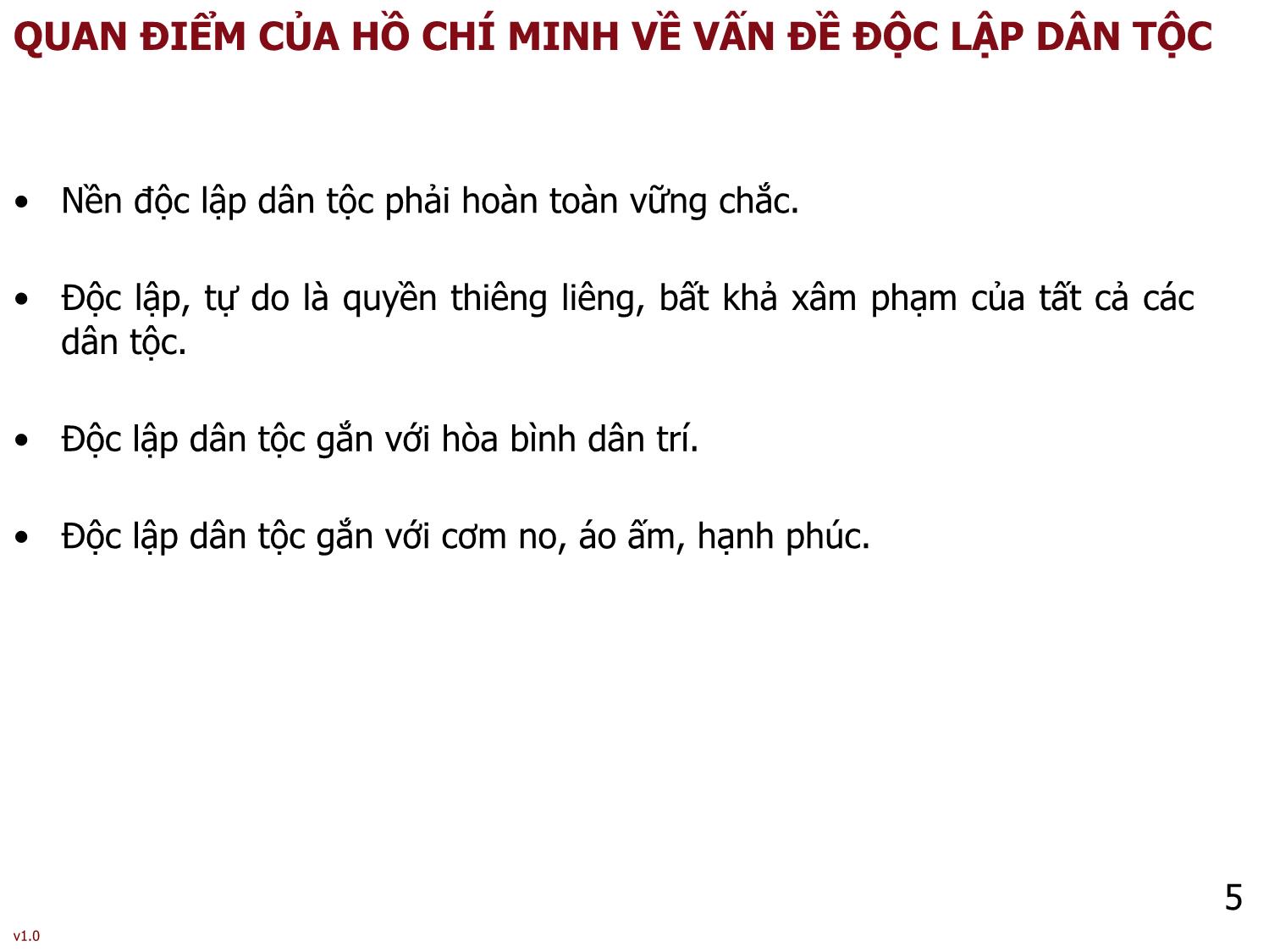 Bài giảng Tư tưởng Hồ Chí Minh - Bài 2: Tư tưởng Hồ Chí Minh về vấn đề dân tộc và cách mạng giải phóng dân tộc - Phạm Ngọc Anh trang 5