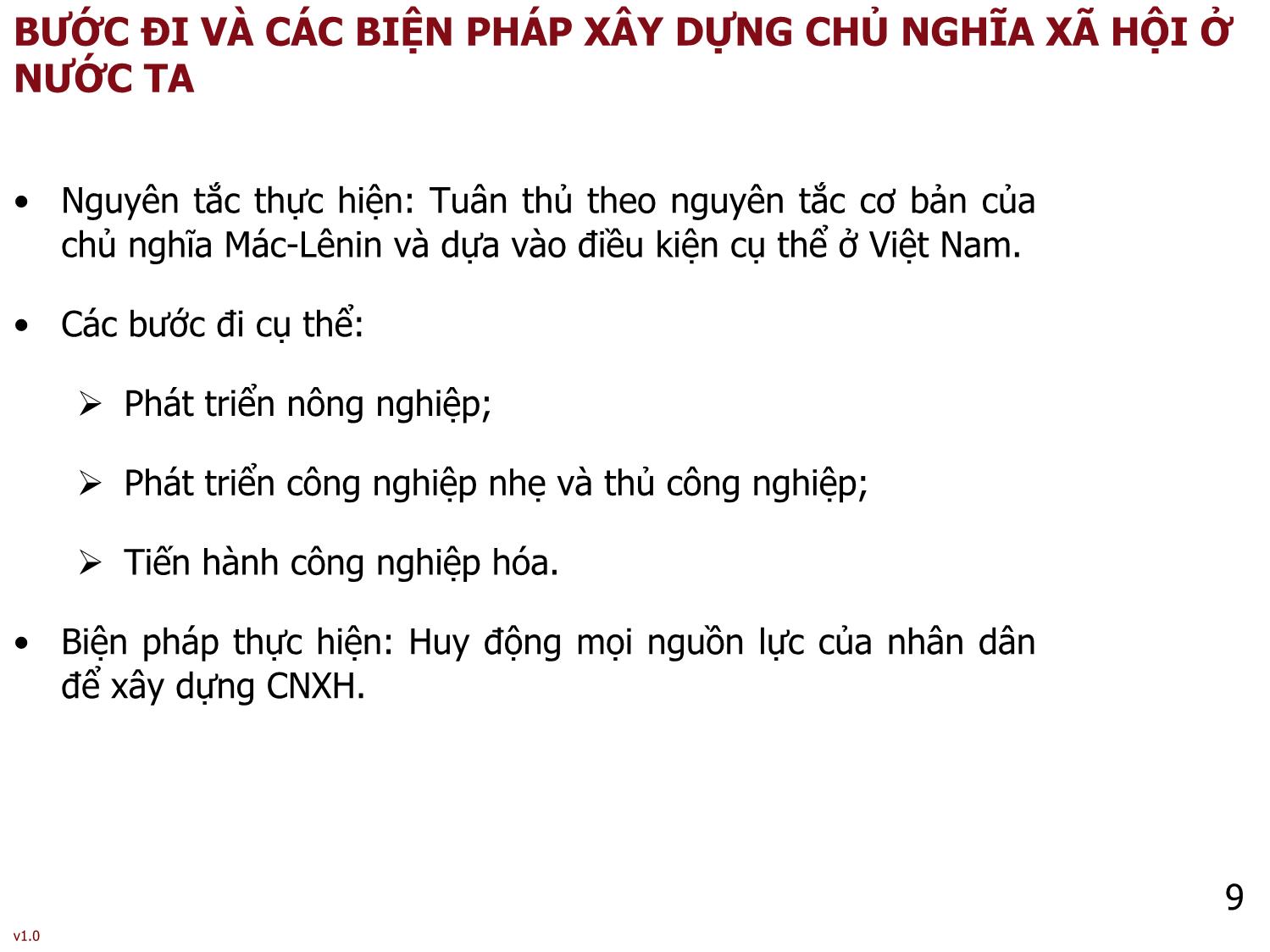 Bài giảng Tư tưởng Hồ Chí Minh - Bài 3: Tư tưởng Hồ Chí Minh về chủ nghĩa xã hội và con đường quá độ lên chủ nghĩa xã hội ở Việt Nam - Phạm Ngọc Anh trang 9