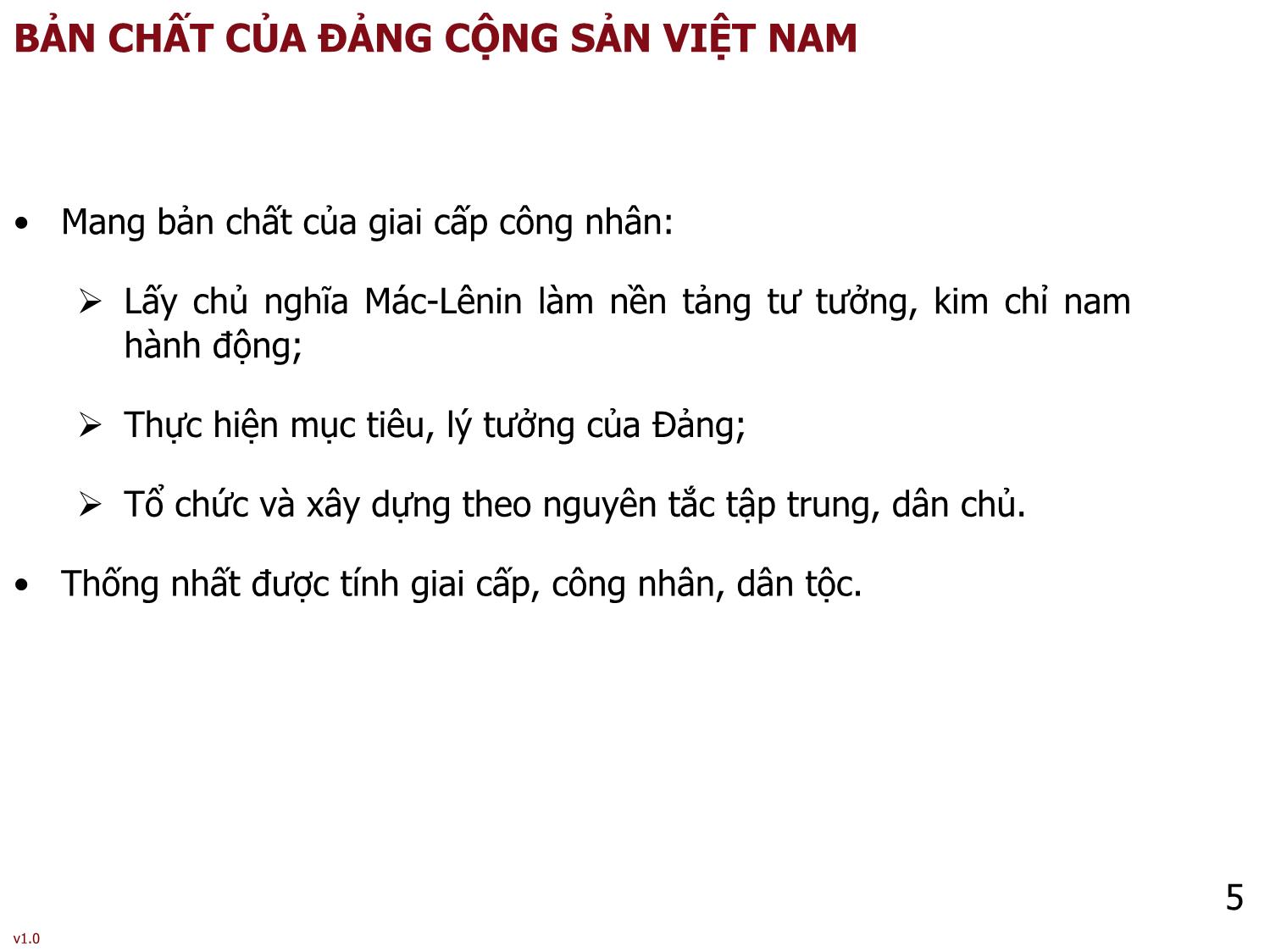 Bài giảng Tư tưởng Hồ Chí Minh - Bài 4: Tư tưởng Hồ Chí Minh về Đảng Cộng sản Việt Nam - Phạm Ngọc Anh trang 5