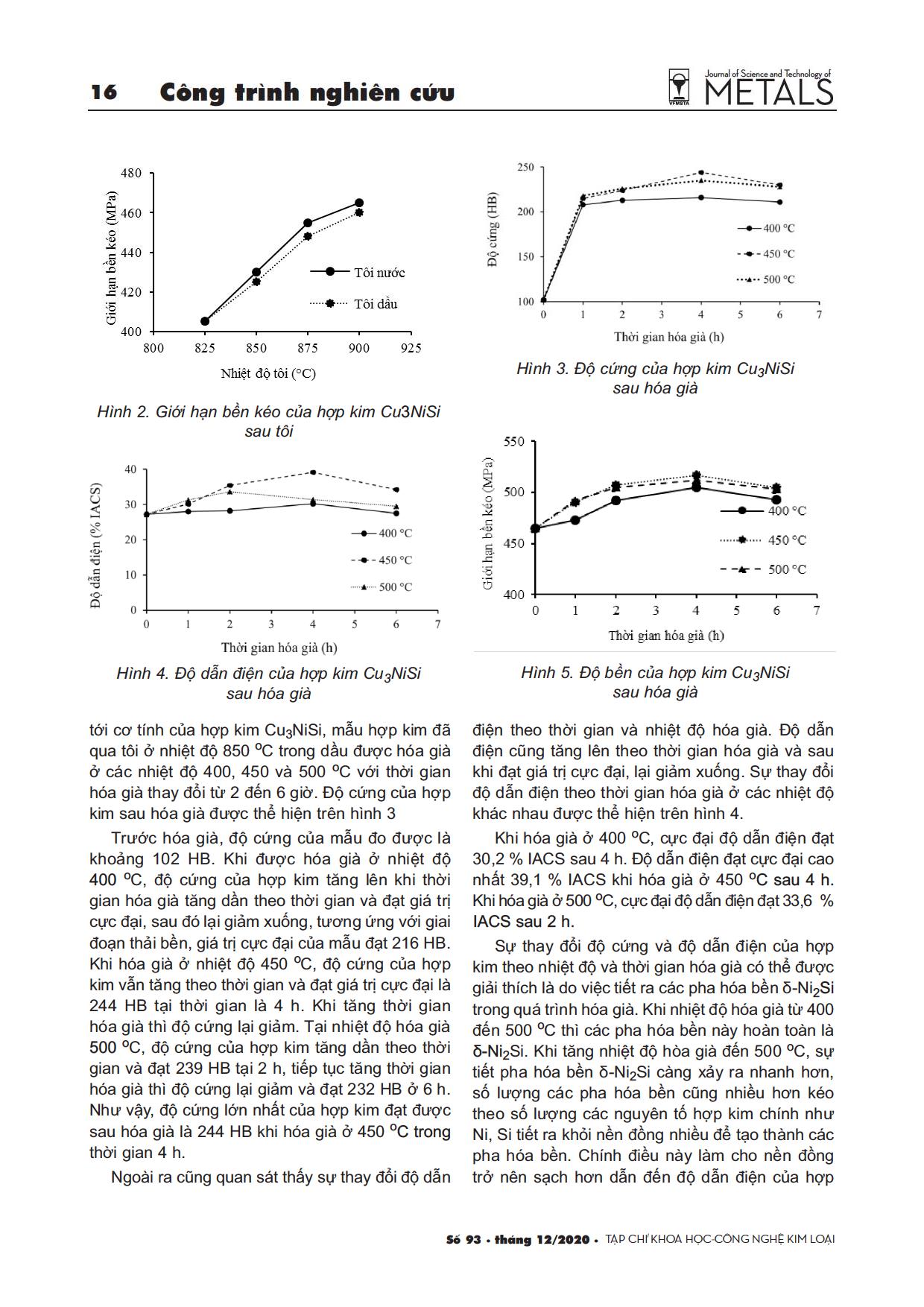 Ảnh hưởng của nhiệt luyện đến tính chất của hợp kim Cu₃NiSi làm điện cực hàn trang 3