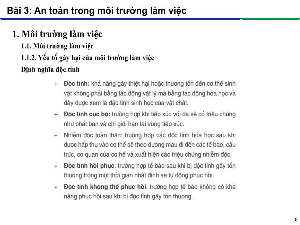 Bài giảng An toàn lao động trong nghề Hàn - Module 2: Phòng tránh các tai nạn trong nghề Hàn - Bài 3: An toàn trong môi trường làm việc trang 6