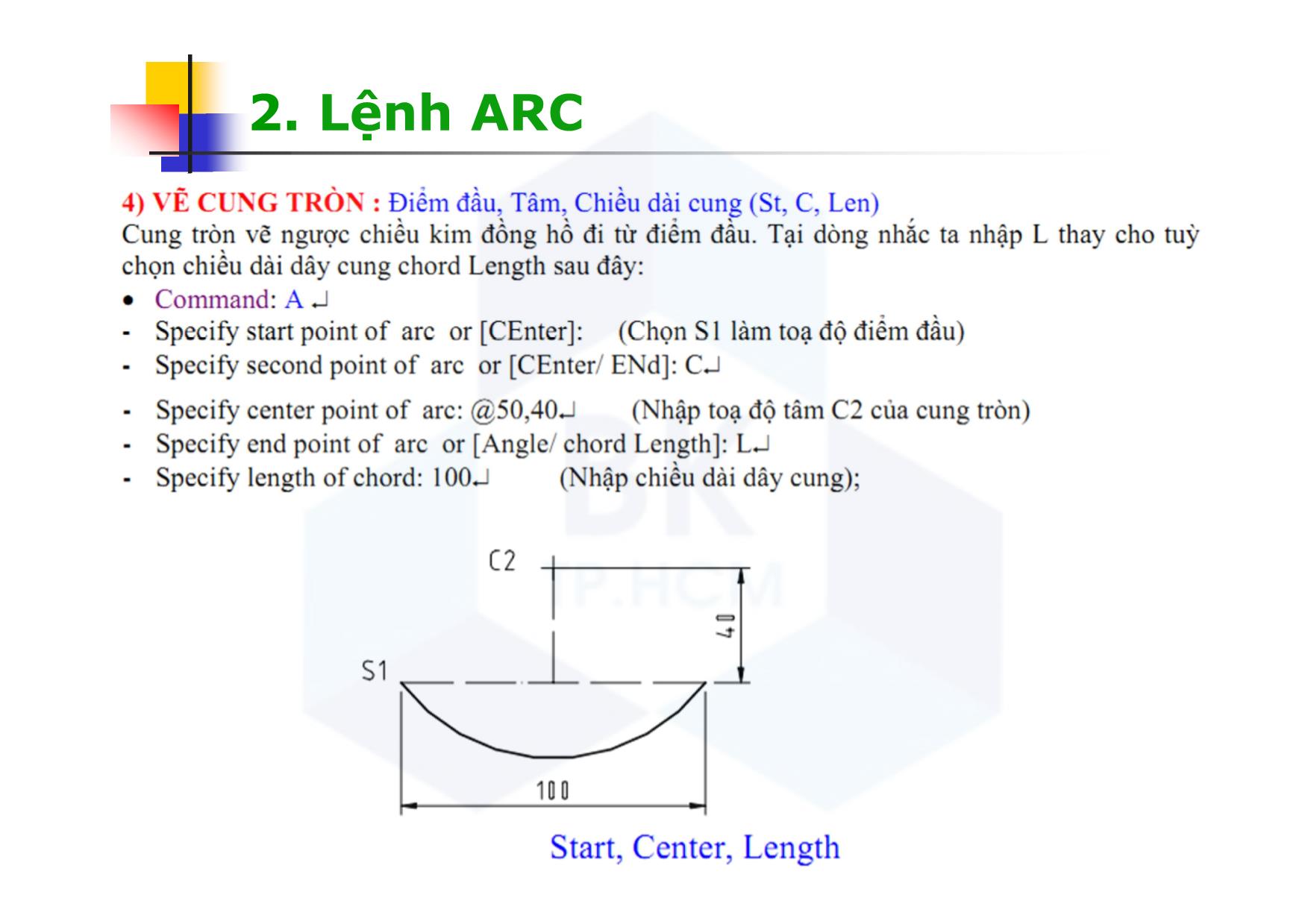 Bài giảng CAD ứng dụng trong thiết kế ô tô - Chương 4: Các lệnh vẽ hình - Nguyễn Lê Duy Khải trang 10