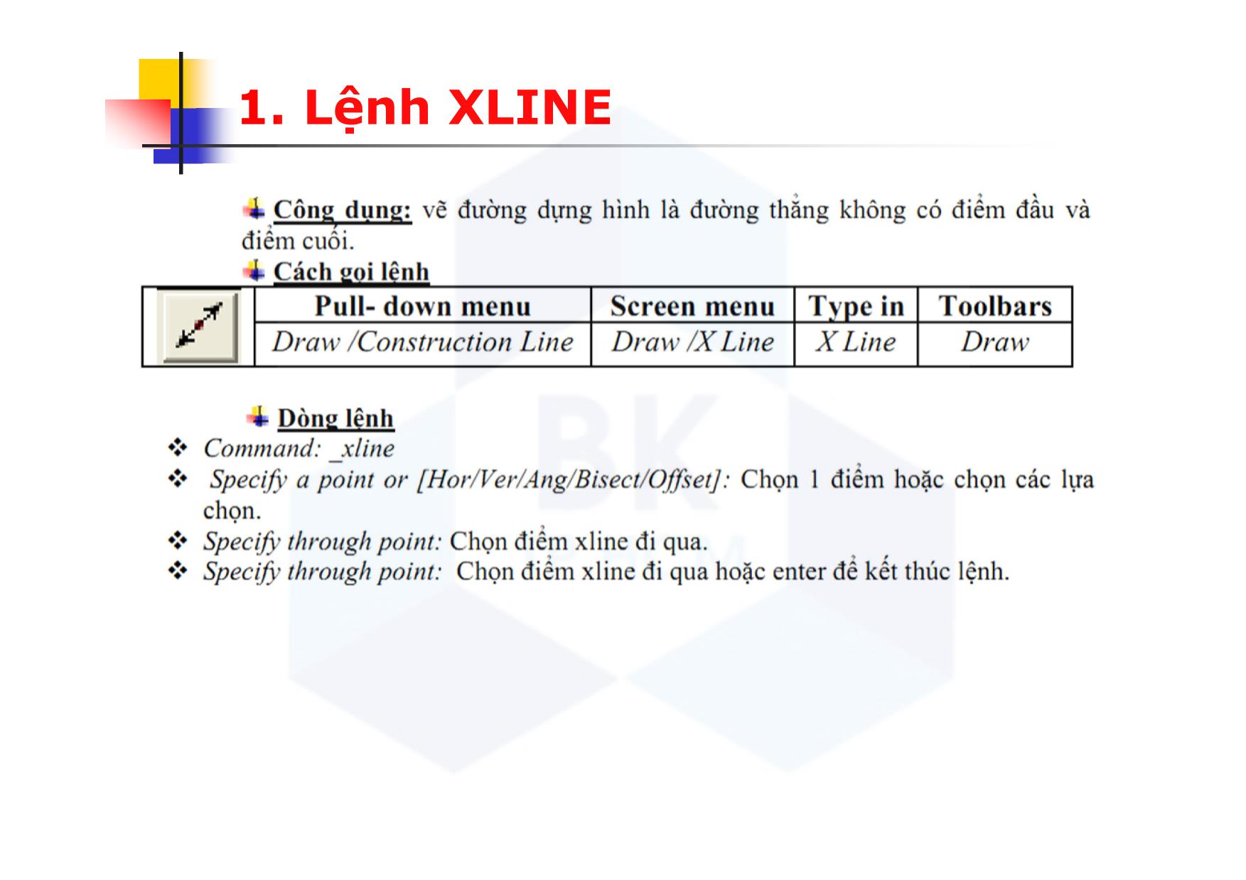 Bài giảng CAD ứng dụng trong thiết kế ô tô - Chương 4: Các lệnh vẽ hình - Nguyễn Lê Duy Khải trang 3