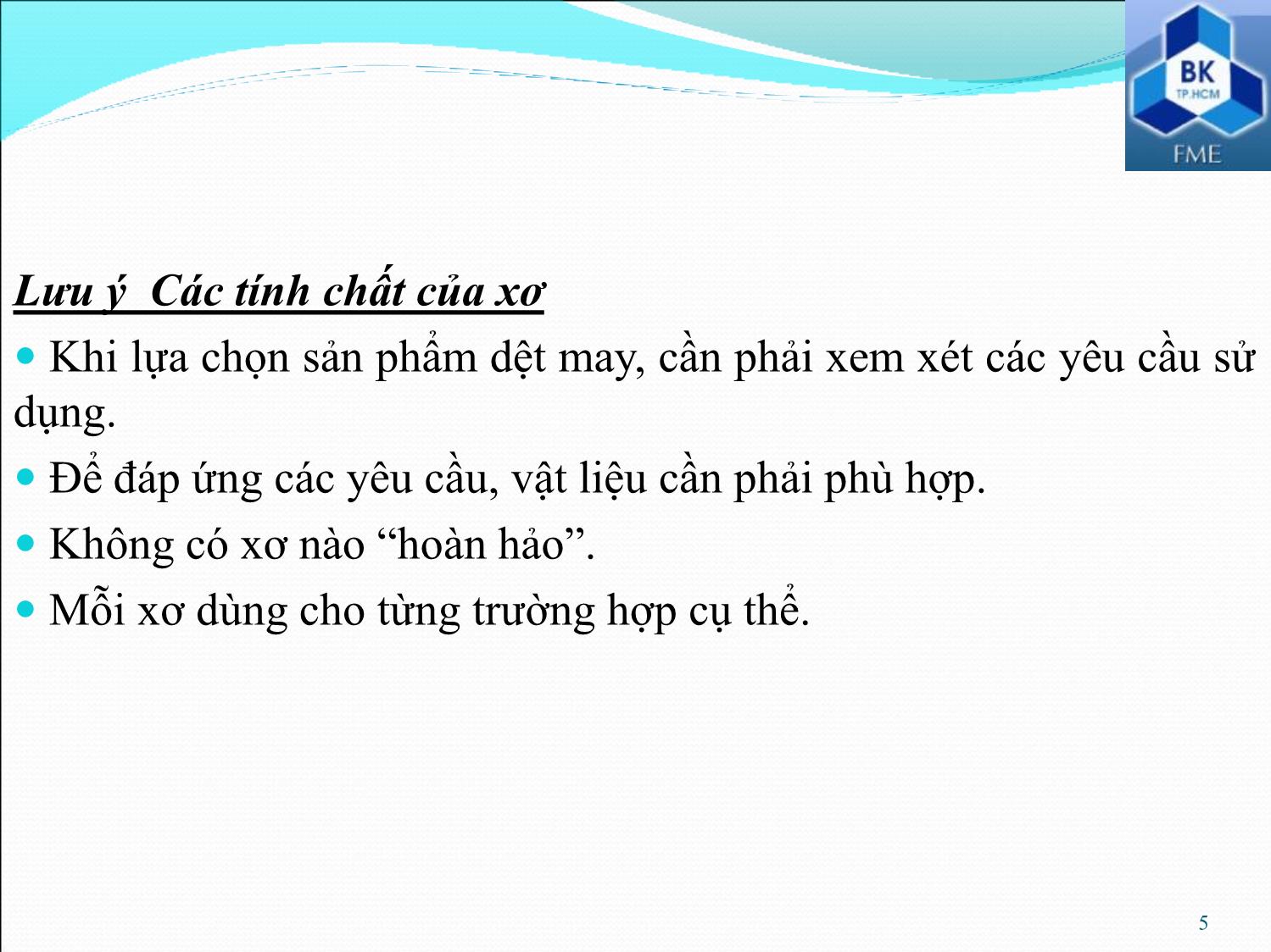 Bài giảng Kiểm tra và phân tích vật liệu dệt - Phần 6: Kiểm tra chất lượng xơ trang 5