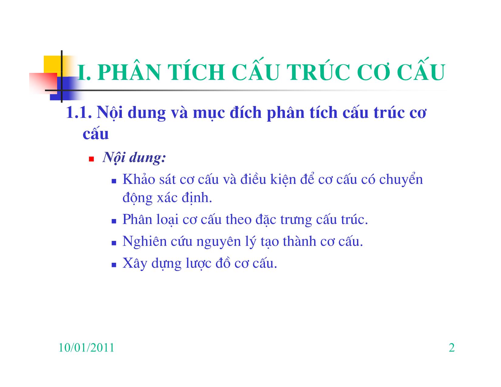 Bài giảng Nguyên lý máy - Chương I: Phân tích cấu trúc cơ cấu trang 2