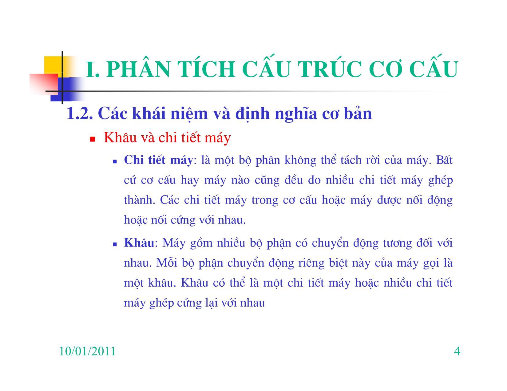 Bài giảng Nguyên lý máy - Chương I: Phân tích cấu trúc cơ cấu trang 4