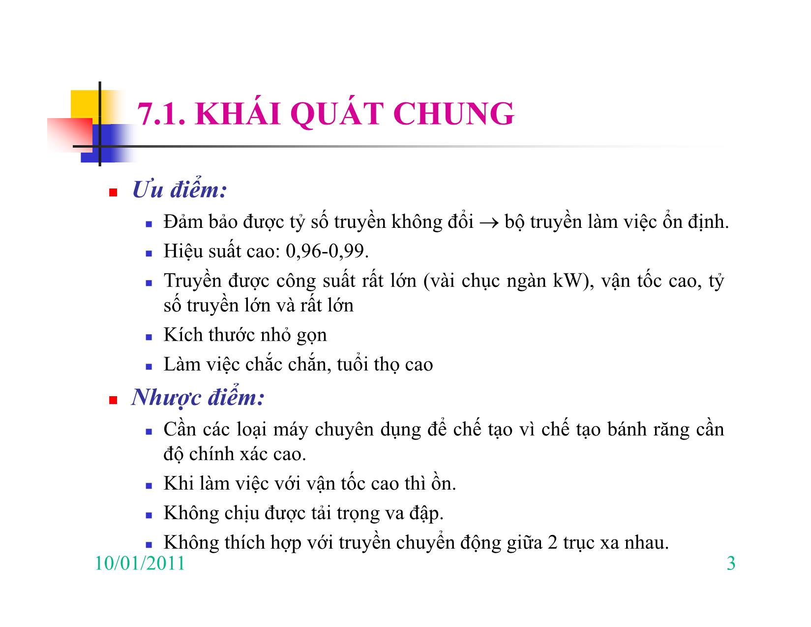 Bài giảng Nguyên lý máy - Chương VII: Cơ cấu bánh răng & hệ bánh răng trang 3