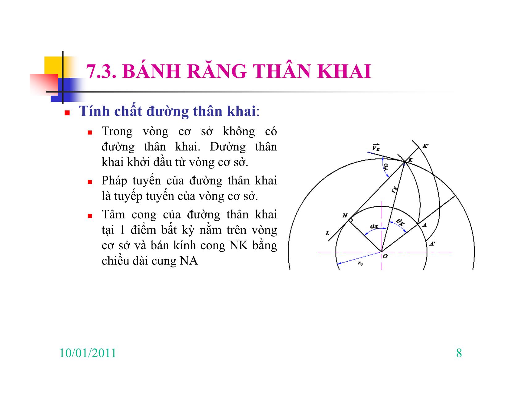 Bài giảng Nguyên lý máy - Chương VII: Cơ cấu bánh răng & hệ bánh răng trang 8