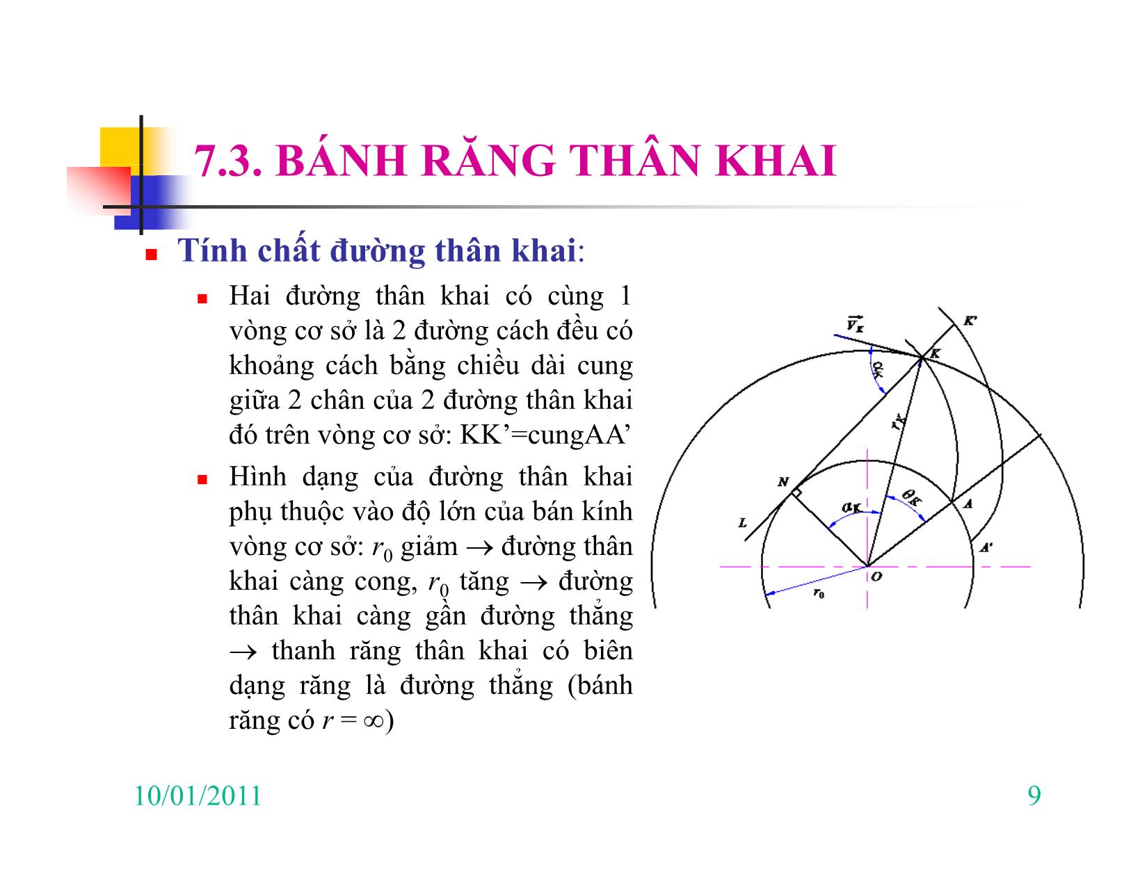 Bài giảng Nguyên lý máy - Chương VII: Cơ cấu bánh răng & hệ bánh răng trang 9