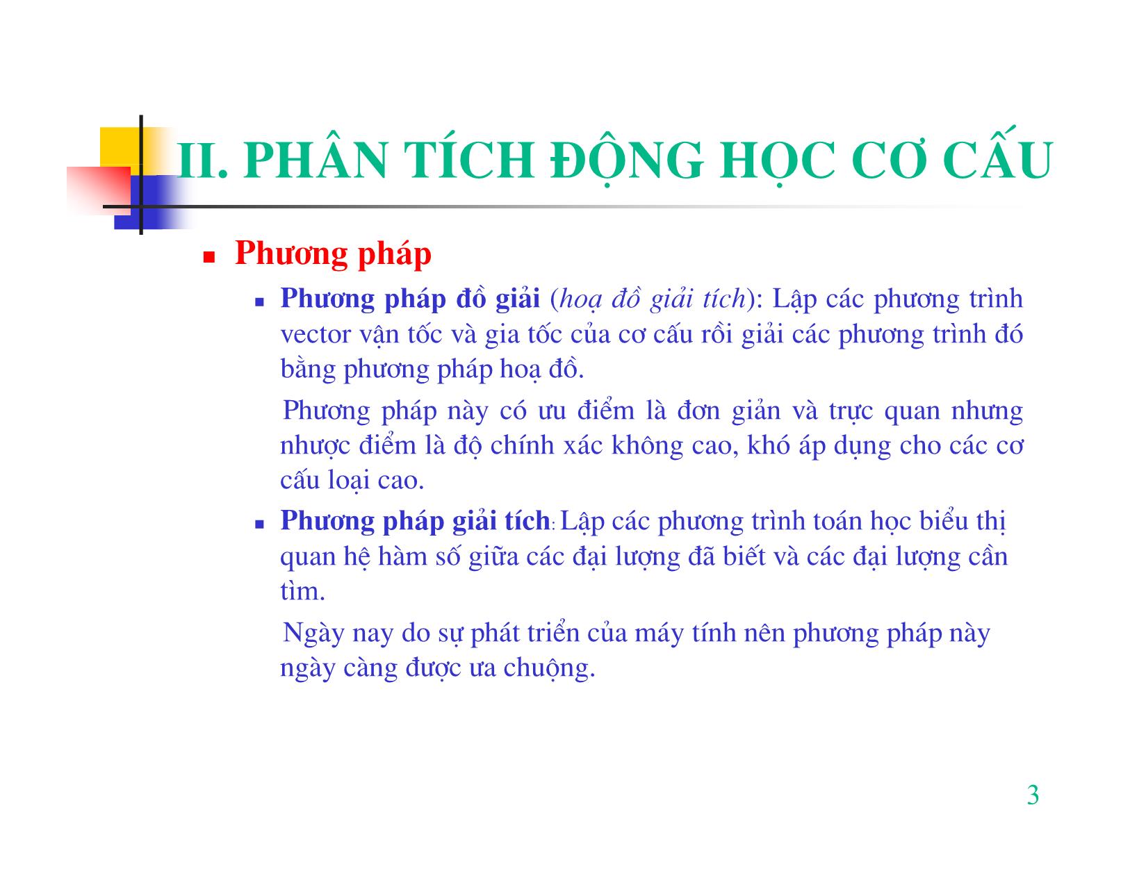 Bài giảng Nguyên lý máy - Chương II: Phân tích động học cơ cấu trang 3