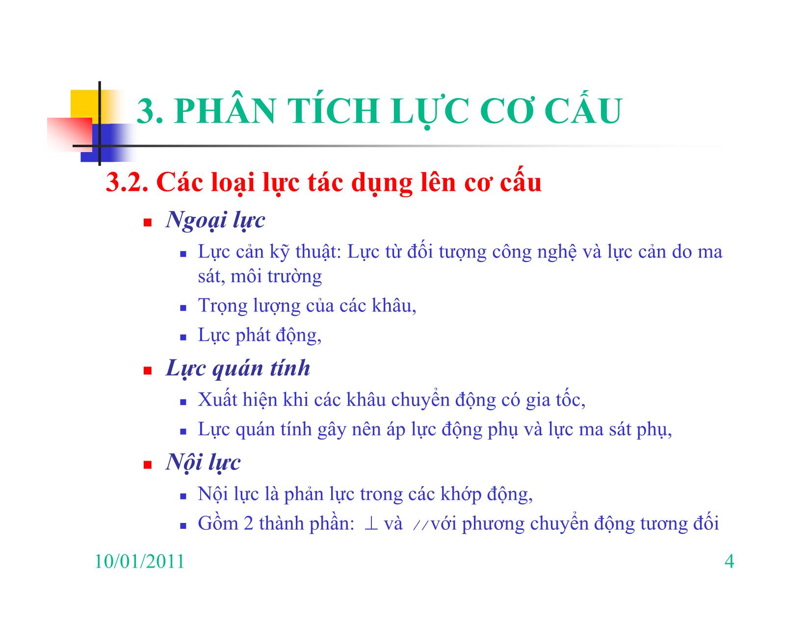 Bài giảng Nguyên lý máy - Chương III: Phân tích lực cơ cấu trang 4