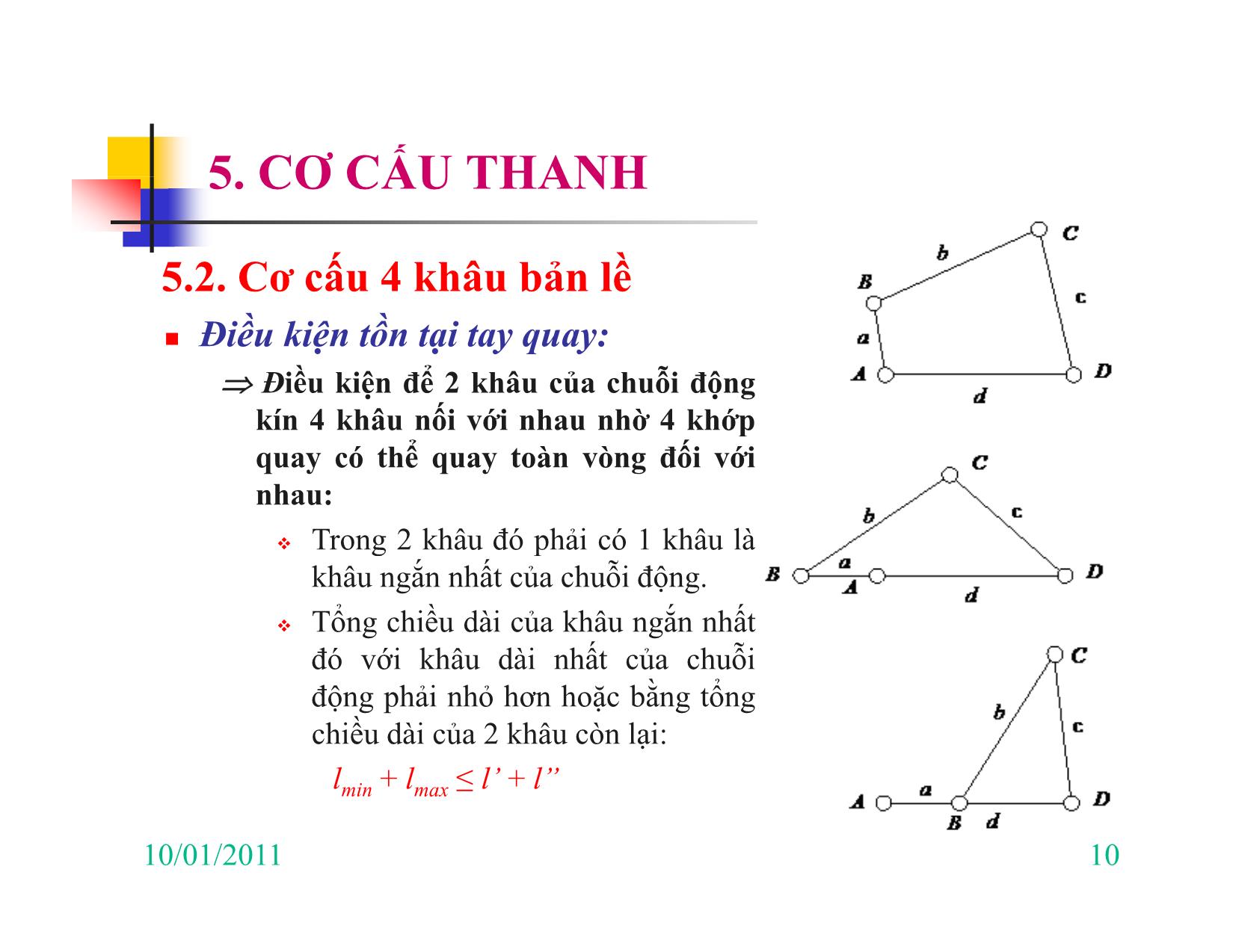 Bài giảng Nguyên lý máy - Chương V: Cơ cấu thanh trang 10