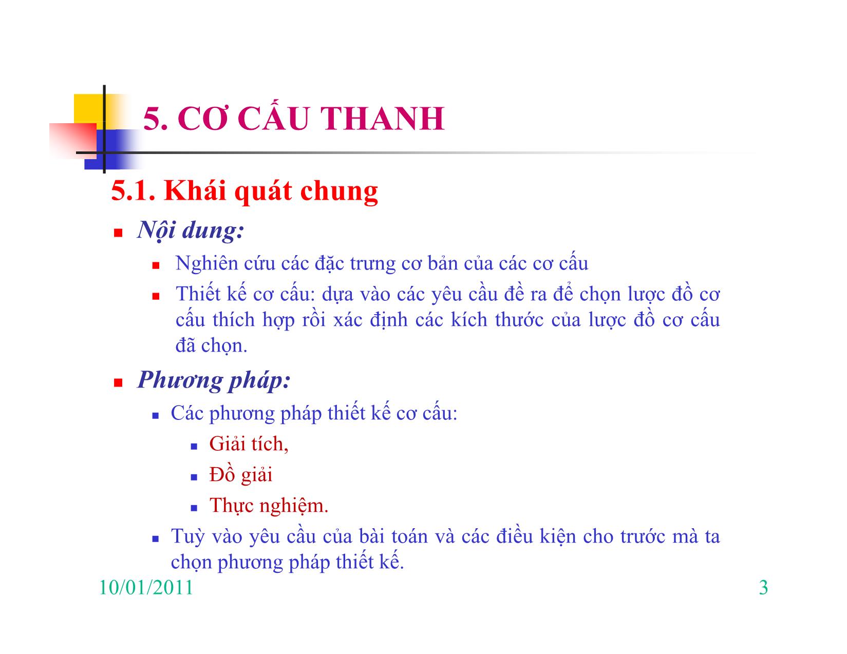 Bài giảng Nguyên lý máy - Chương V: Cơ cấu thanh trang 3