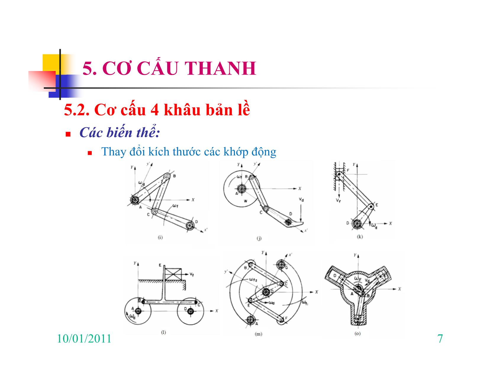 Bài giảng Nguyên lý máy - Chương V: Cơ cấu thanh trang 7