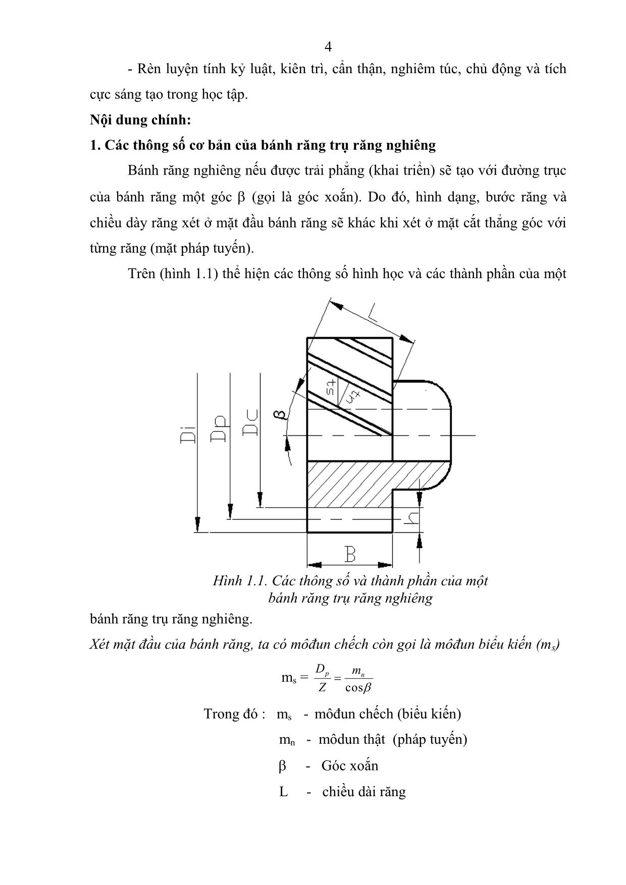 Đề cương Bài giảng Phay bánh răng trụ răng nghiêng & răng xoắn trang 5