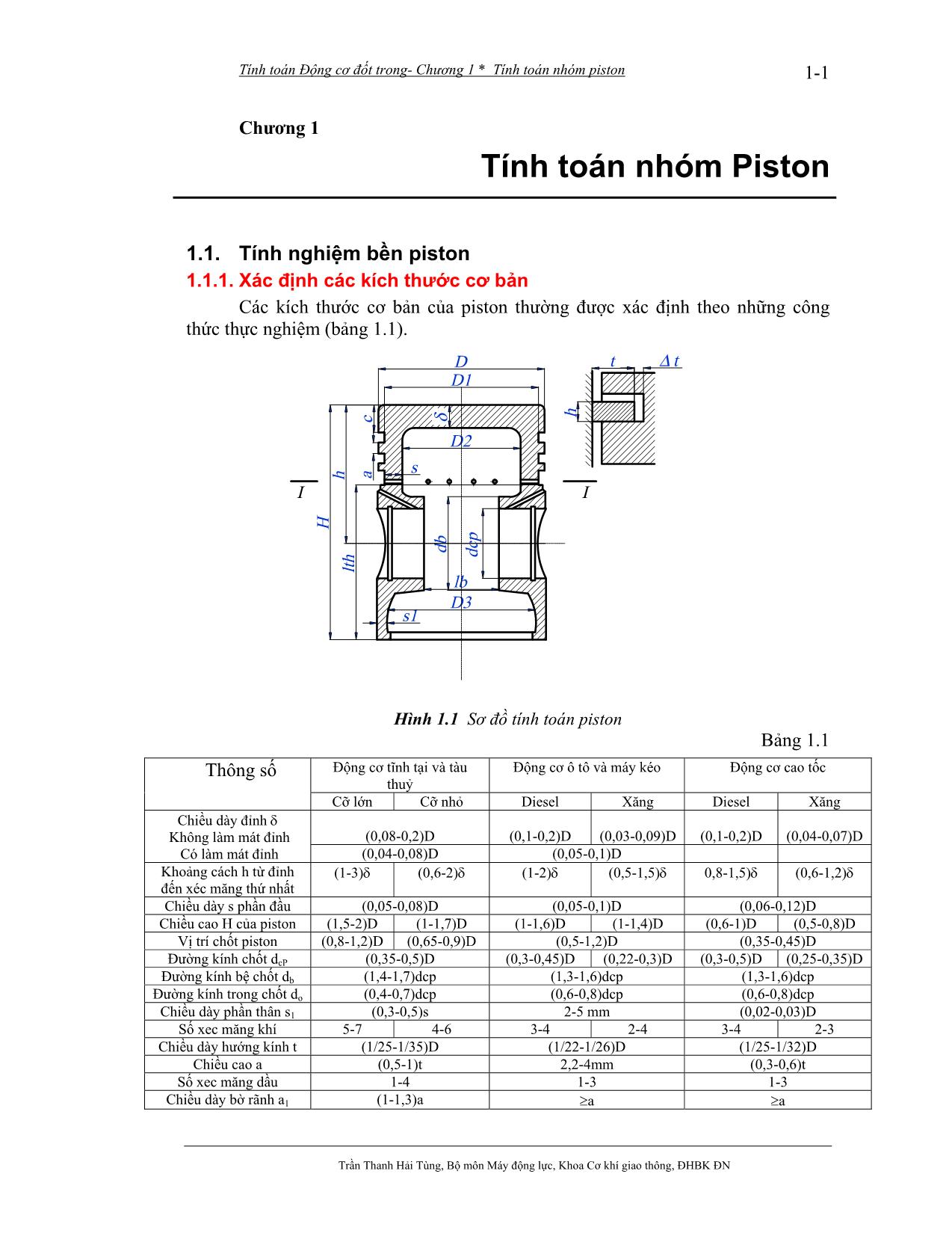 Bài giảng Tính toán thiết kế động cơ đốt trong - Trần Thanh Hải Tùng trang 2