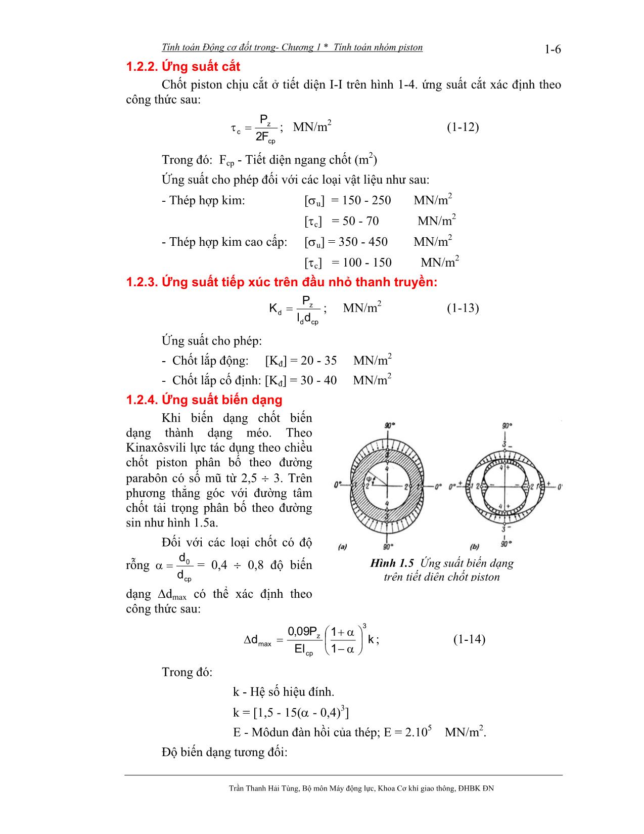 Bài giảng Tính toán thiết kế động cơ đốt trong - Trần Thanh Hải Tùng trang 7