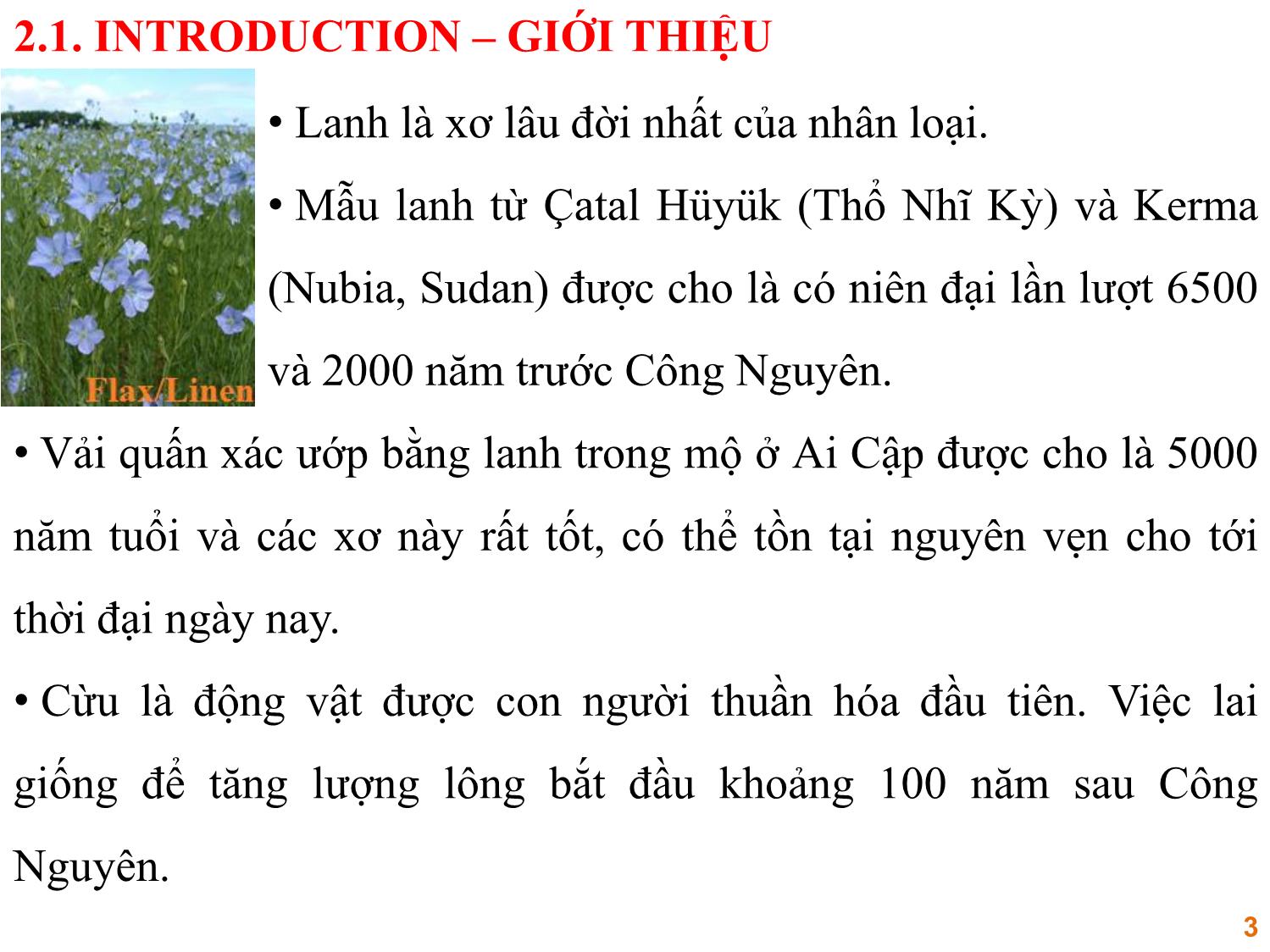 Bài giảng Vật liệu dệt - Phần 2: Xơ tự nhiên trang 3