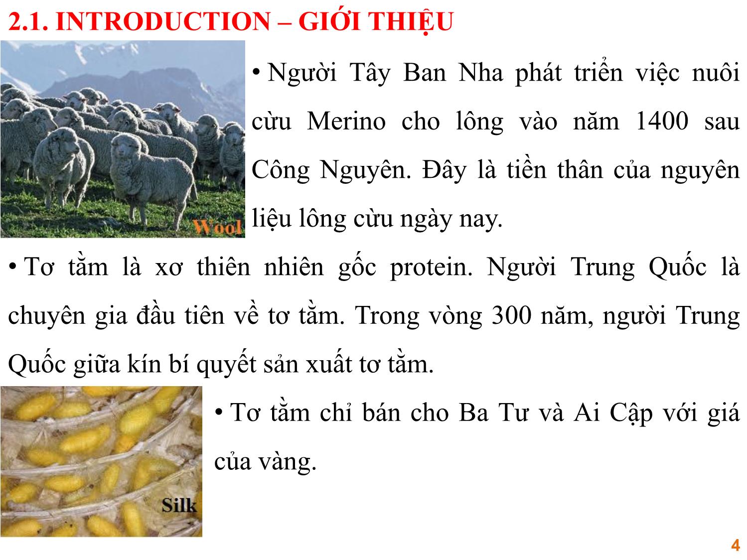 Bài giảng Vật liệu dệt - Phần 2: Xơ tự nhiên trang 4