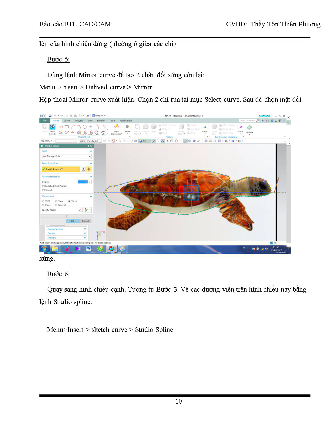Báo cáo bài tập lớn CAD/CAM - Đề bài: Gia công Con Rùa 3D trên NX 11 trang 10
