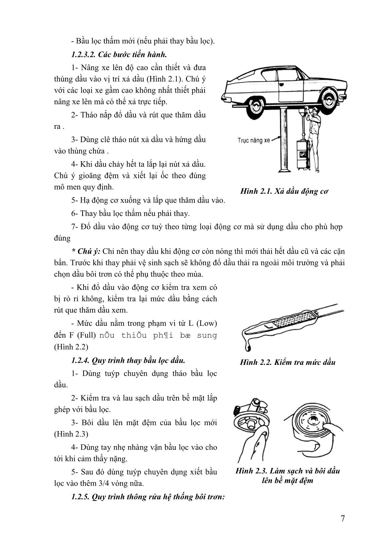 Giáo trình mô đun Bảo dưỡng và sửa chữa hệ thống bôi trơn & Làm mát trang 7
