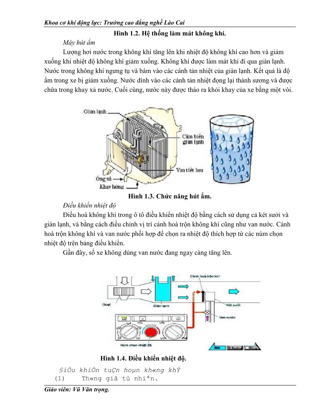 Bài giảng Bảo dưỡng và sửa chữa hệ thống điều hòa không khí trên ô tô - Vũ Văn Trọng trang 8