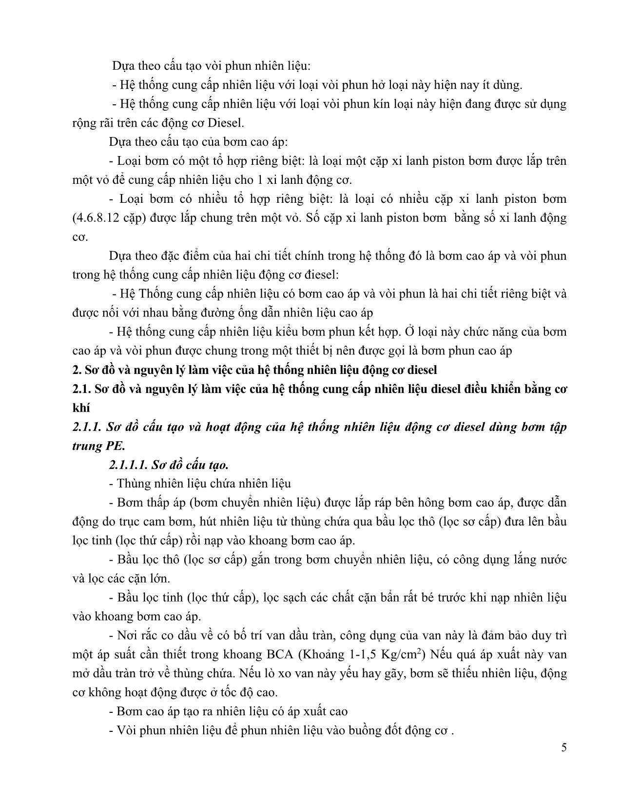 Giáo trình mô đun Bảo dưỡng và sửa chữa hệ thống nhiên liệu động cơ diesel trang 5
