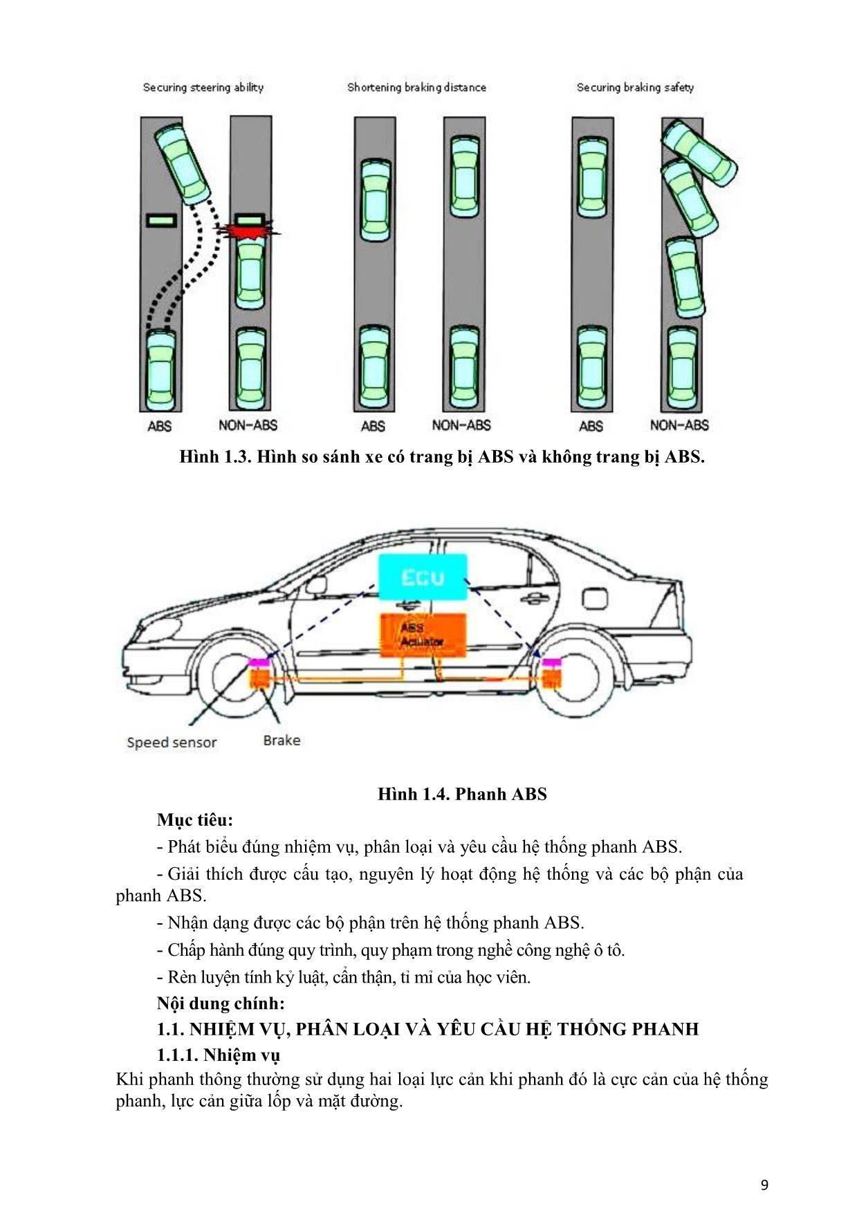 Bài giảng Mô đun Bảo dưỡng và sửa chữa hệ thống phanh ABS trang 9