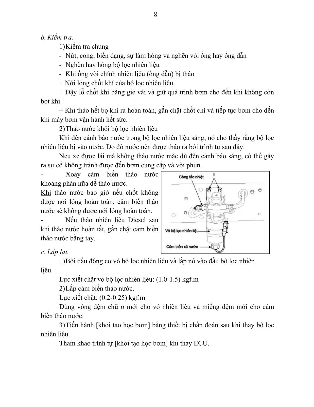 Giáo trình mô đun Bảo dưỡng và sửa chữa hệ thống phun dầu điện tử trang 8