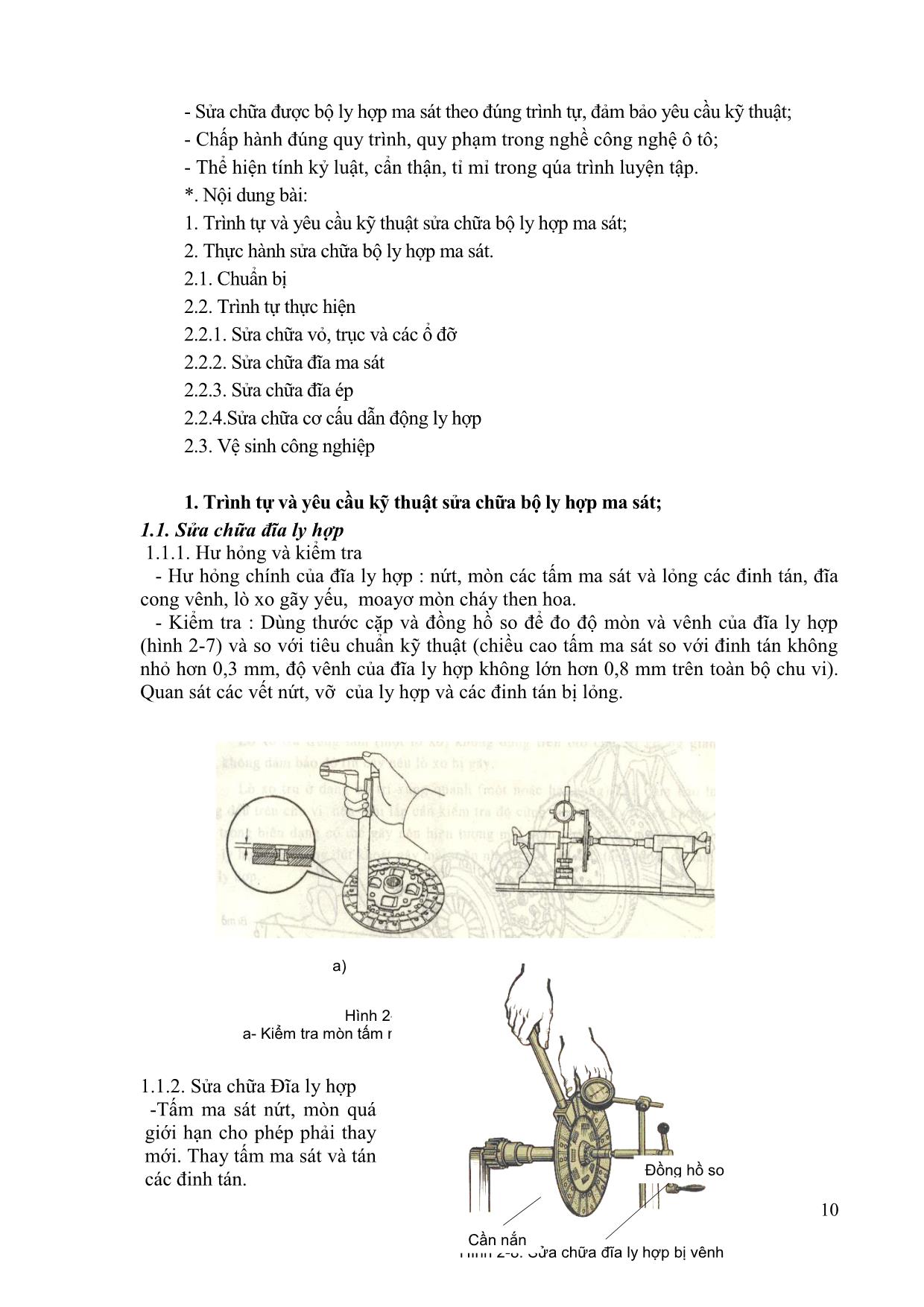 Giáo trình mô đun Bảo dưỡng và sửa chữa hệ thống truyền lực (Mới) trang 10