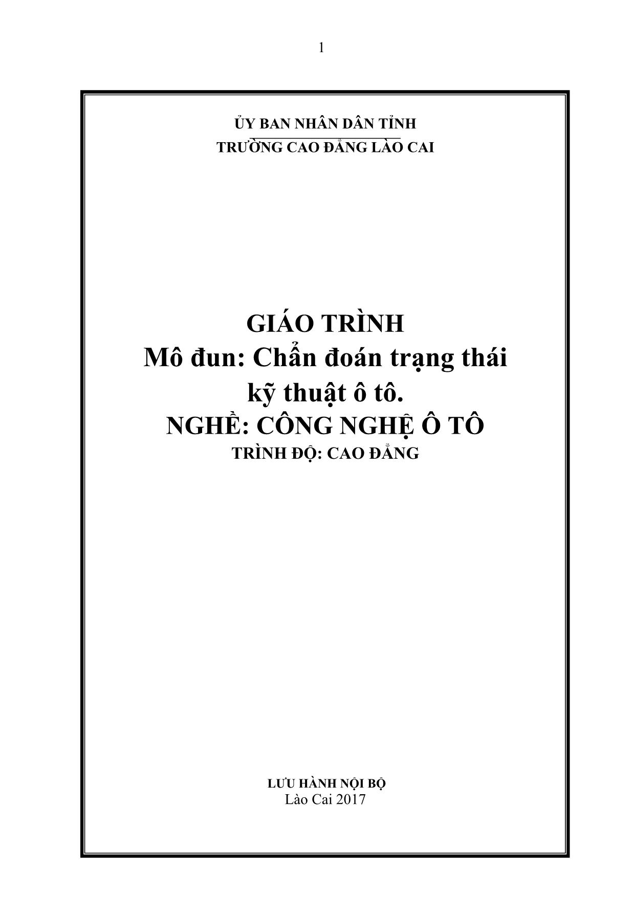 Giáo trình mô đun Chẩn đoán trạng thái trang 1