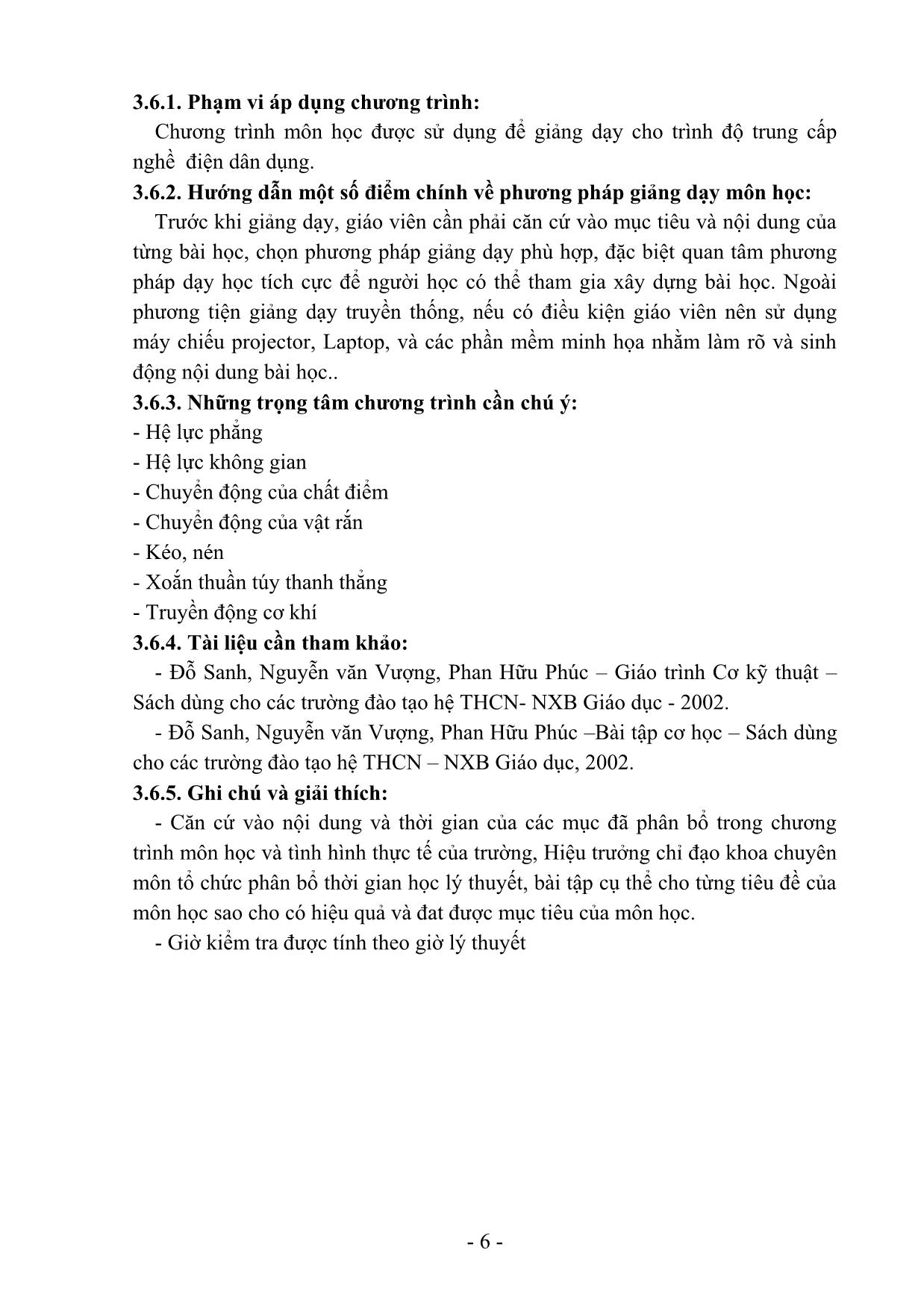 Giáo trình Cơ kỹ thuật (Mới) trang 6